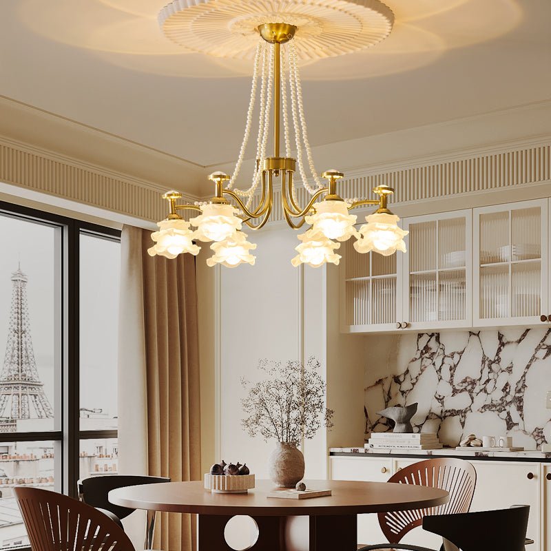 Cotalisra Premium Elegance Rose Glass Chandelier-Neutral Decor