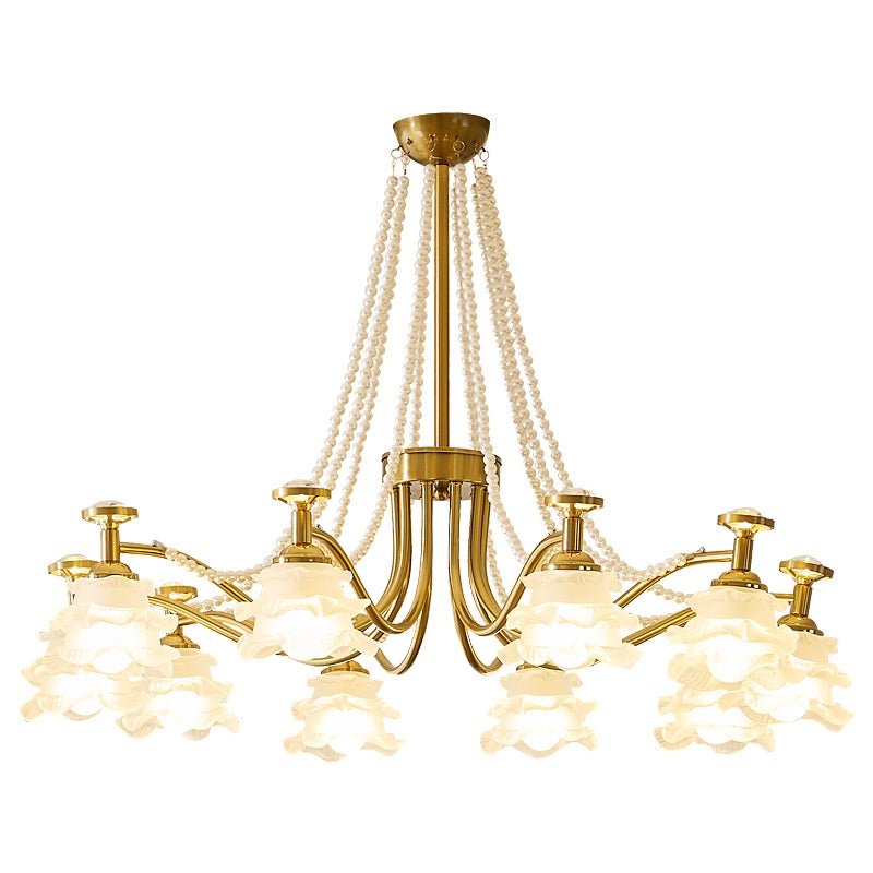 Cotalisra Premium Elegance Rose Glass Chandelier-Neutral Decor