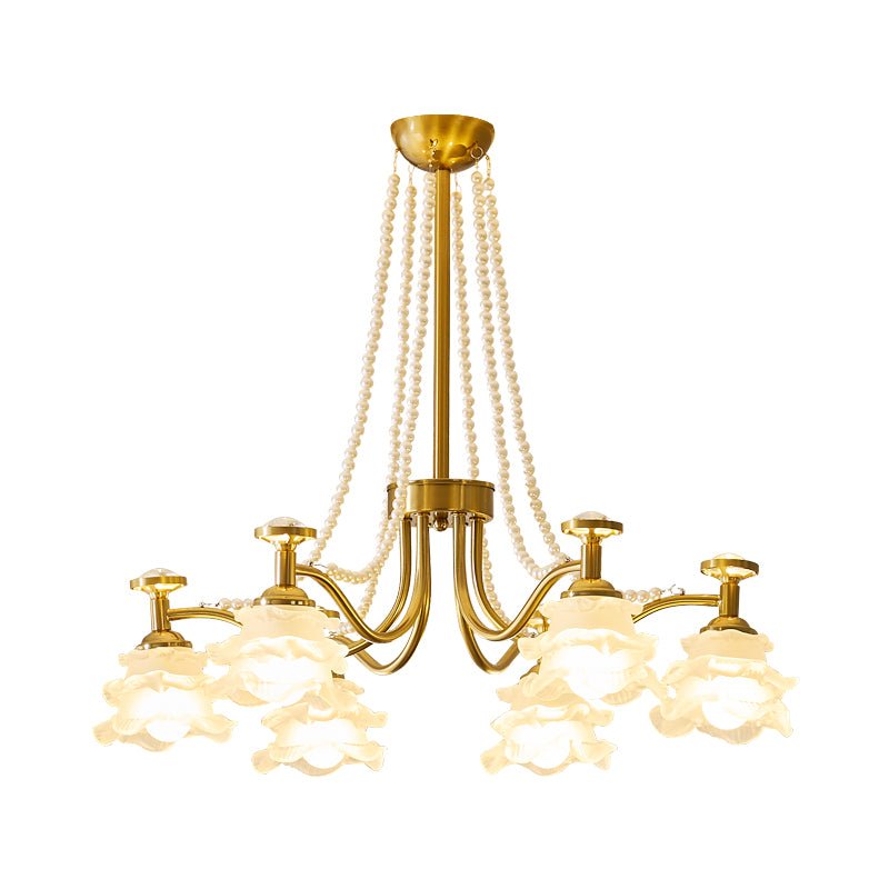 Cotalisra Premium Elegance Rose Glass Chandelier-Neutral Decor
