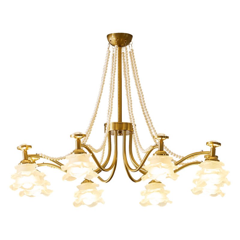 Cotalisra Premium Elegance Rose Glass Chandelier-Neutral Decor