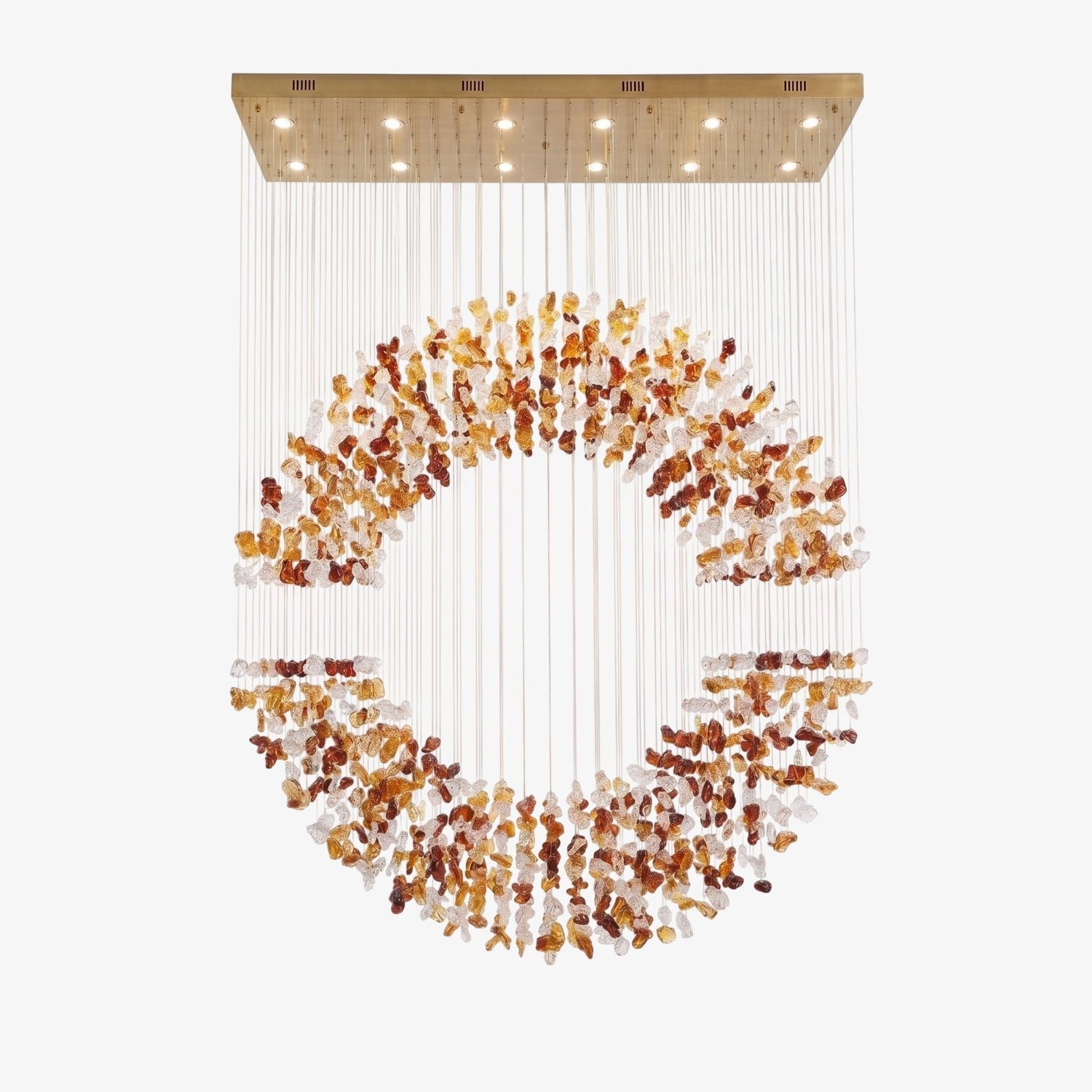 Amber Crystal Halo Chandelier-Neutral Decor