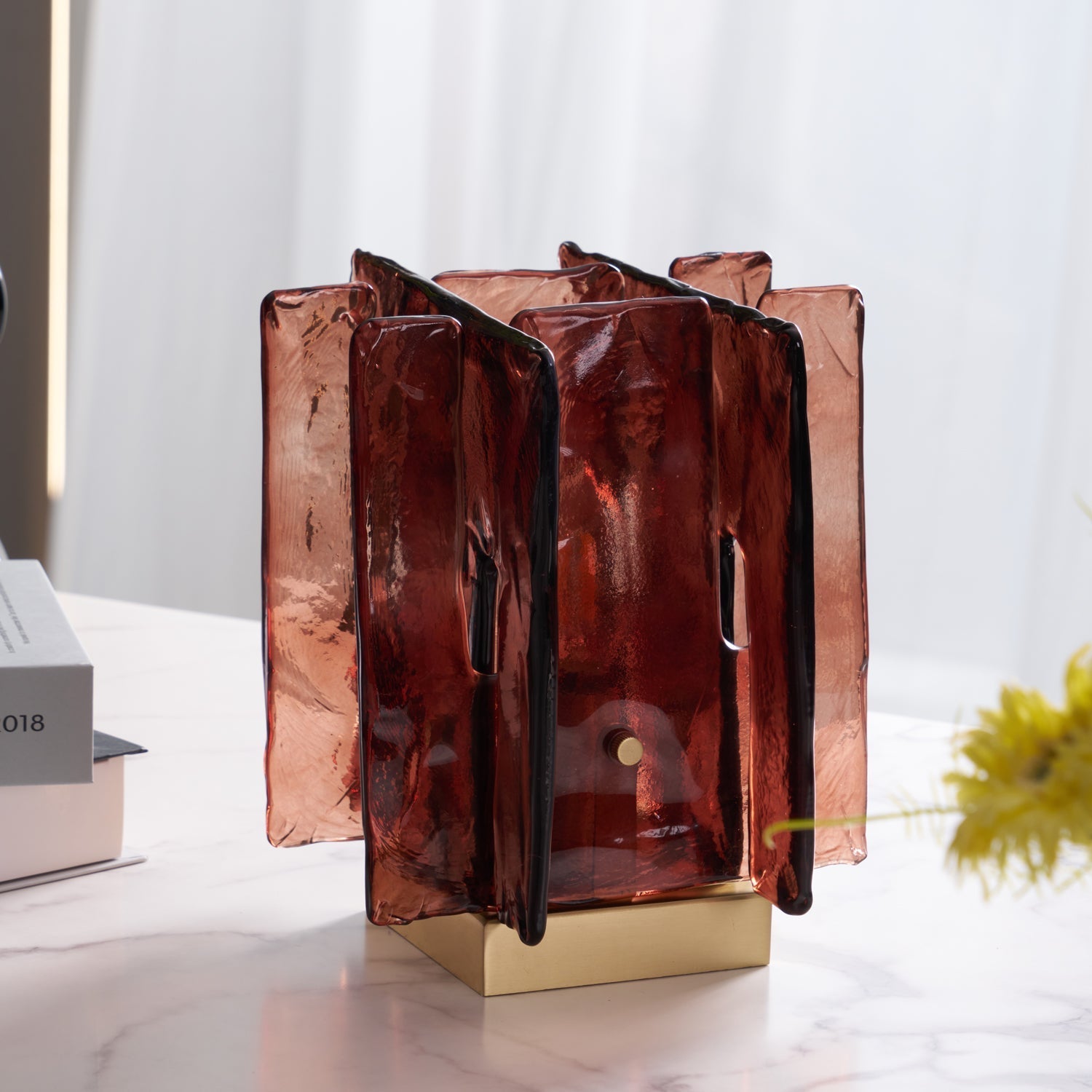 Avlaear Artisan Glass Desk Lamp-Neutral Decor