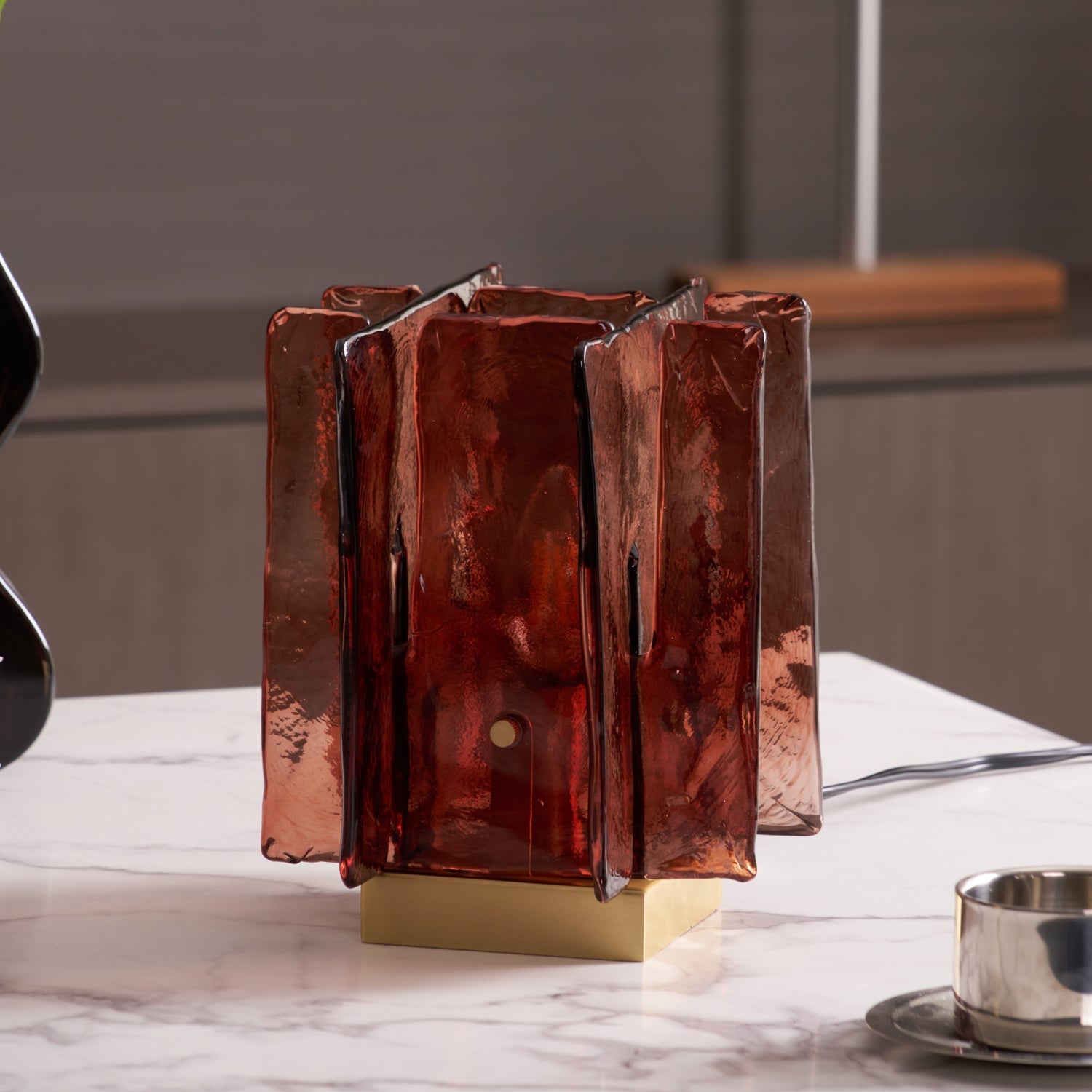 Avlaear Artisan Glass Desk Lamp-Neutral Decor
