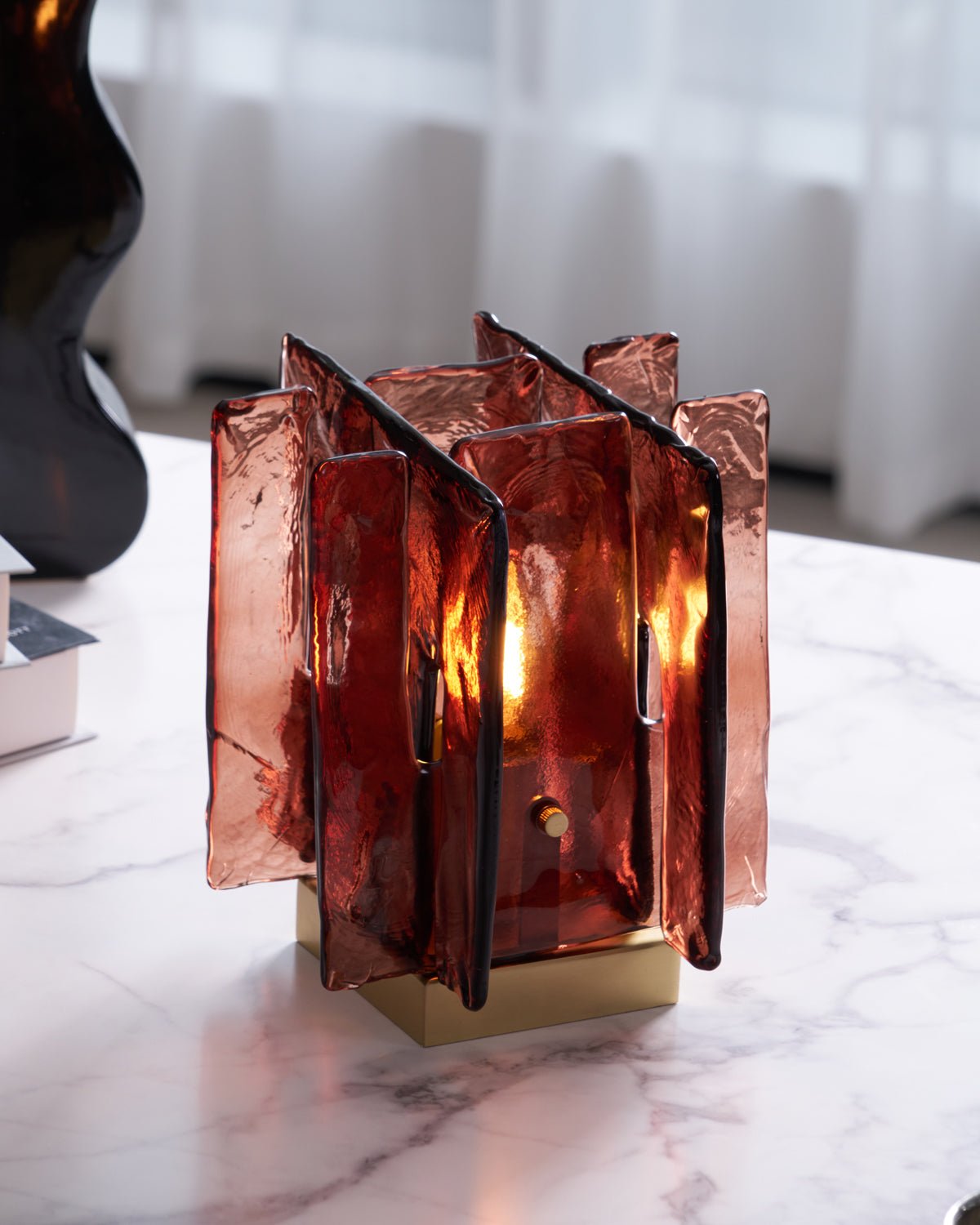 Avlaear Artisan Glass Desk Lamp-Neutral Decor