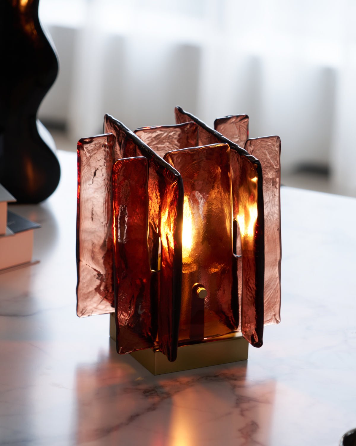 Avlaear Artisan Glass Desk Lamp-Neutral Decor