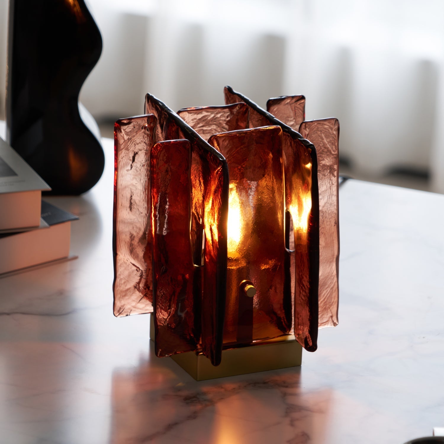 Avlaear Artisan Glass Desk Lamp-Neutral Decor