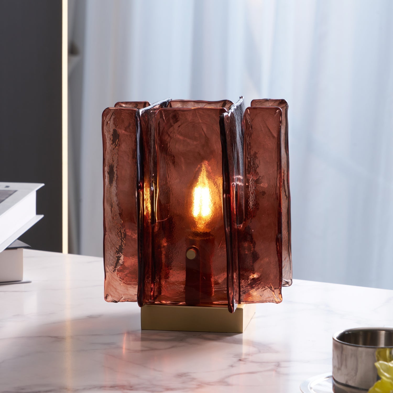Avlaear Artisan Glass Desk Lamp-Neutral Decor