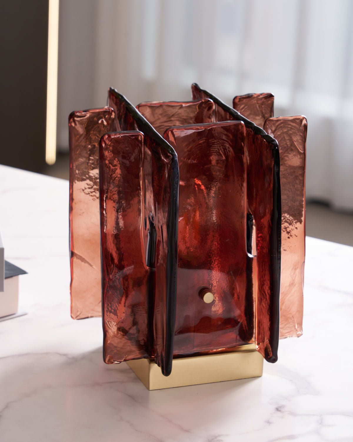 Avlaear Artisan Glass Desk Lamp-Neutral Decor