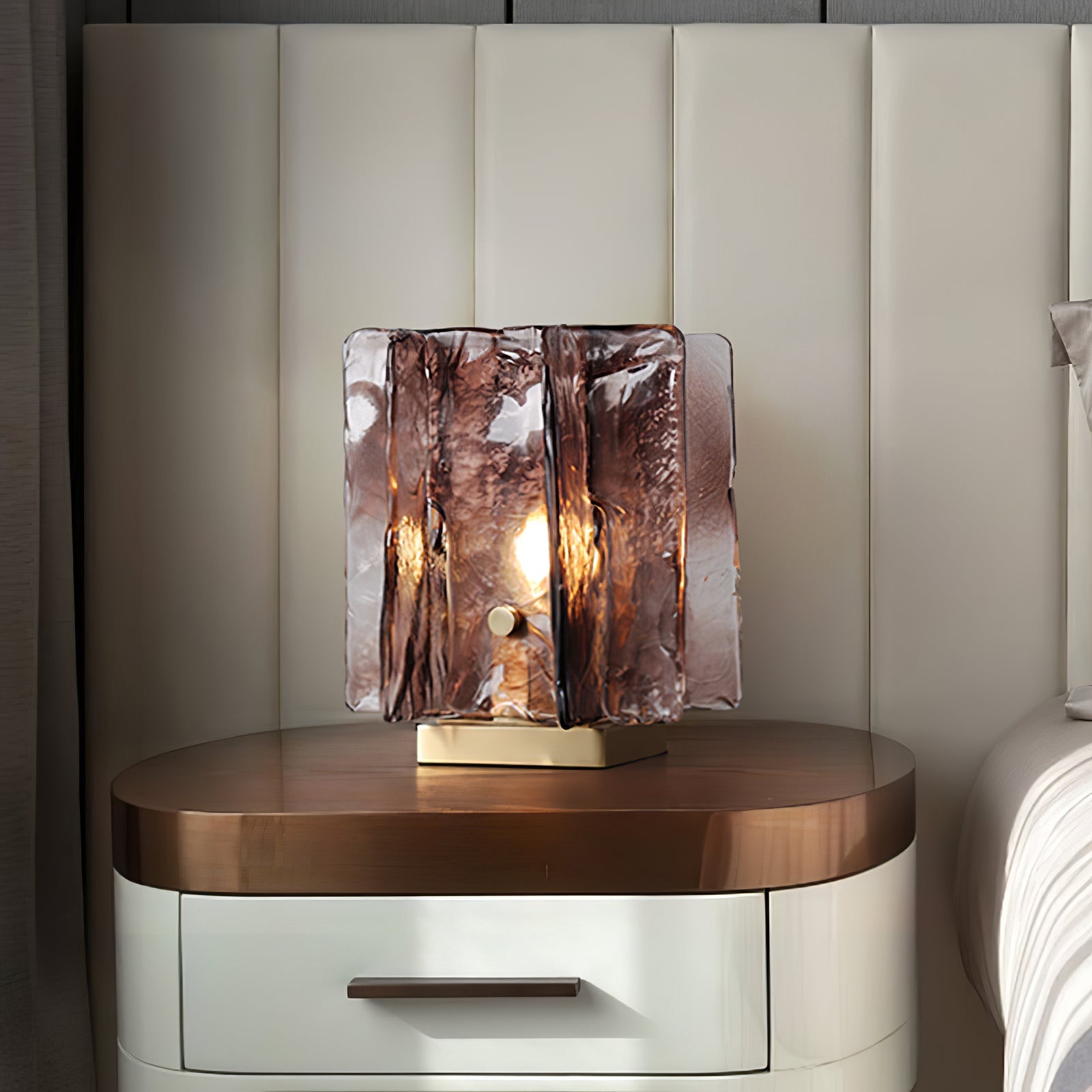 Avlaear Artisan Glass Desk Lamp-Neutral Decor