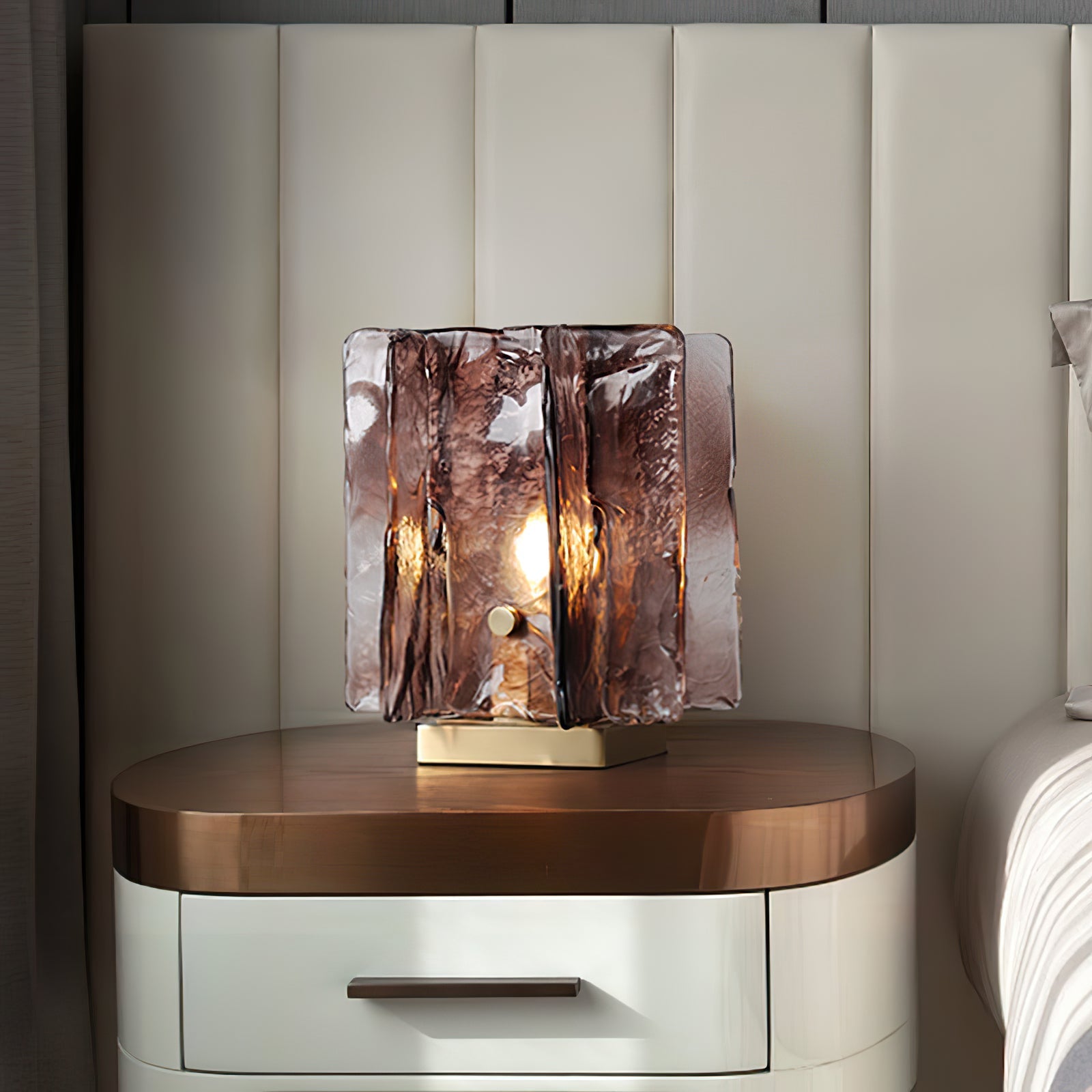 Avlaear Artisan Glass Desk Lamp-Neutral Decor