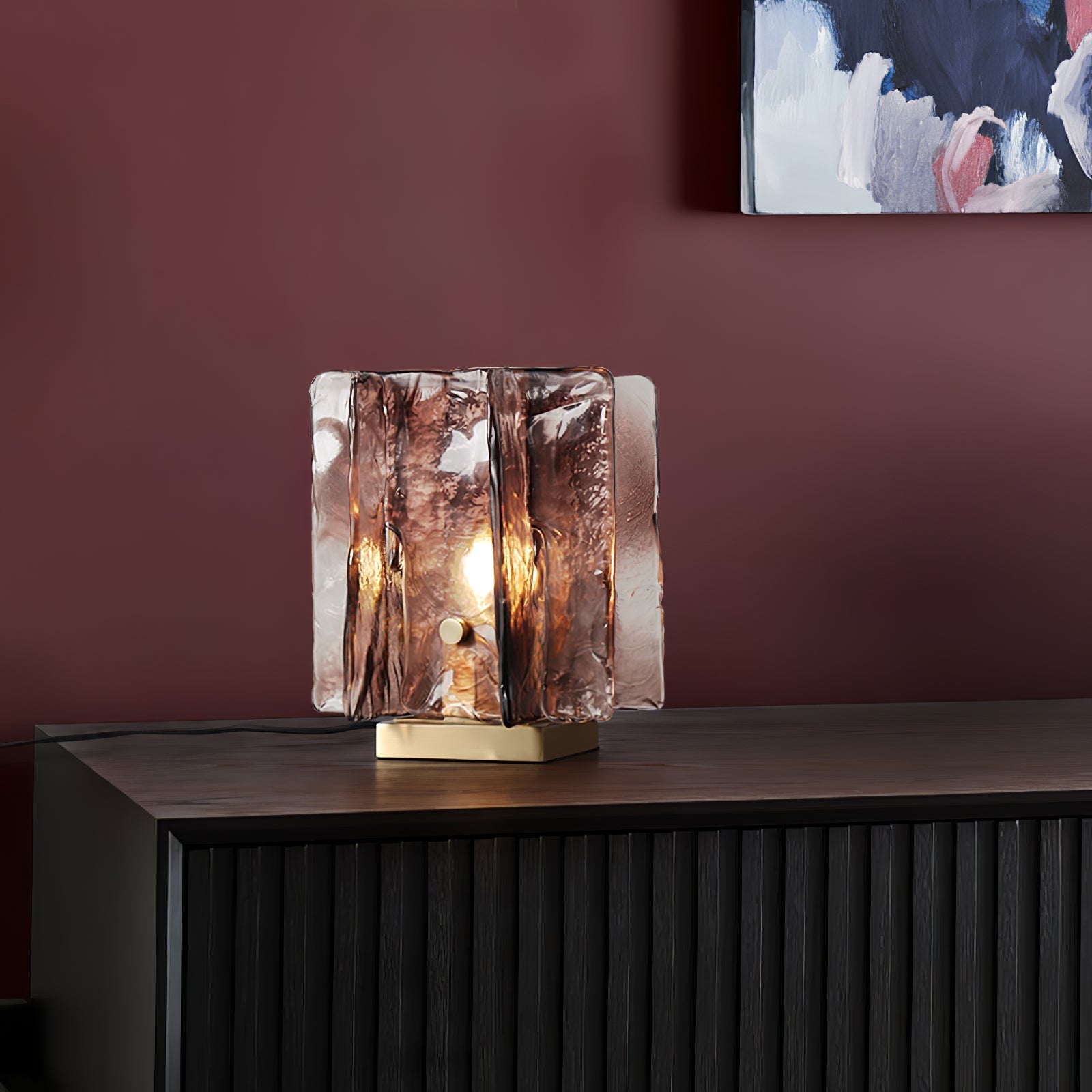Avlaear Artisan Glass Desk Lamp-Neutral Decor
