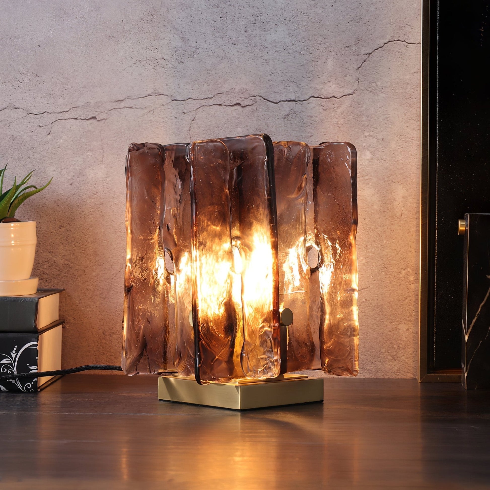 Avlaear Artisan Glass Desk Lamp-Neutral Decor