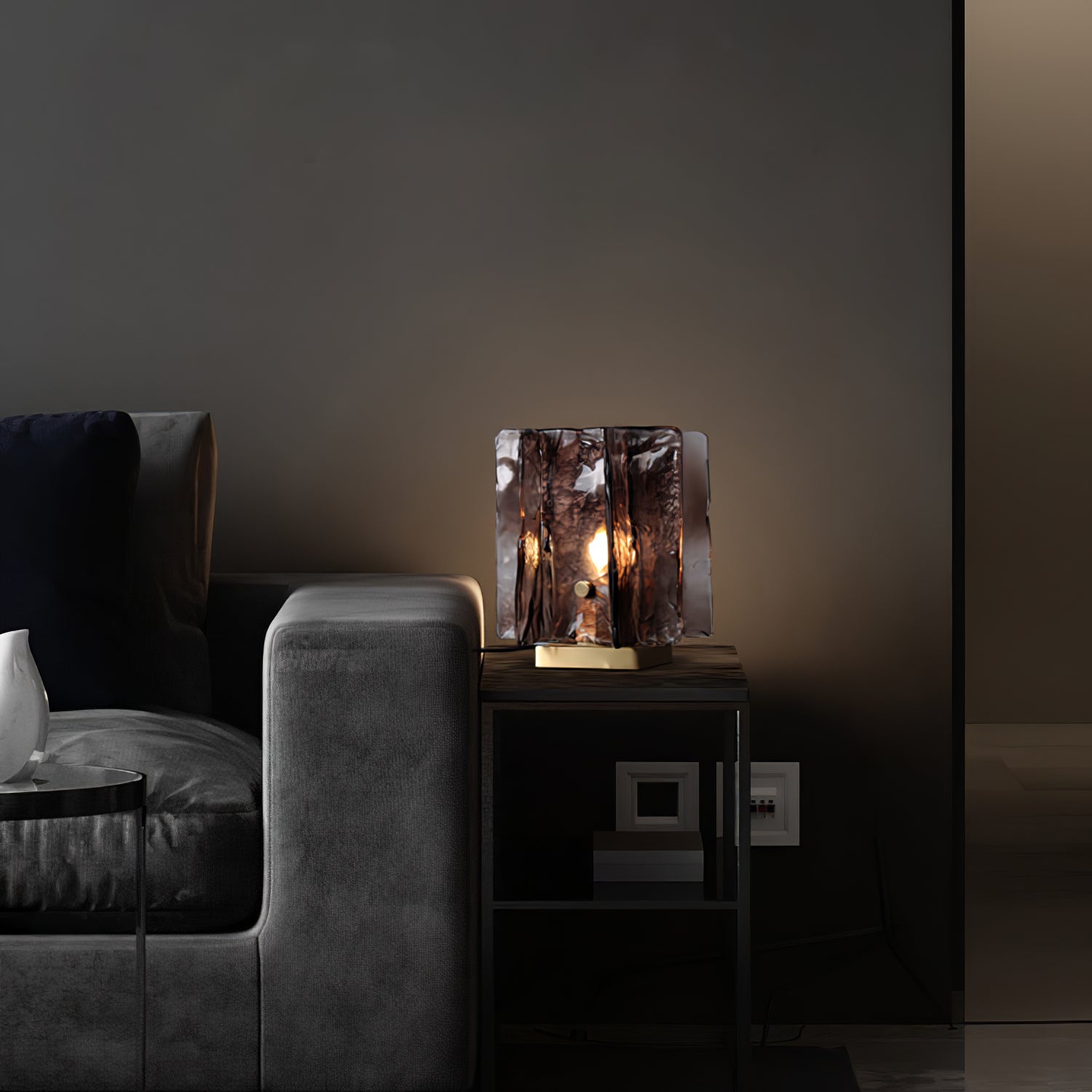Avlaear Artisan Glass Desk Lamp-Neutral Decor