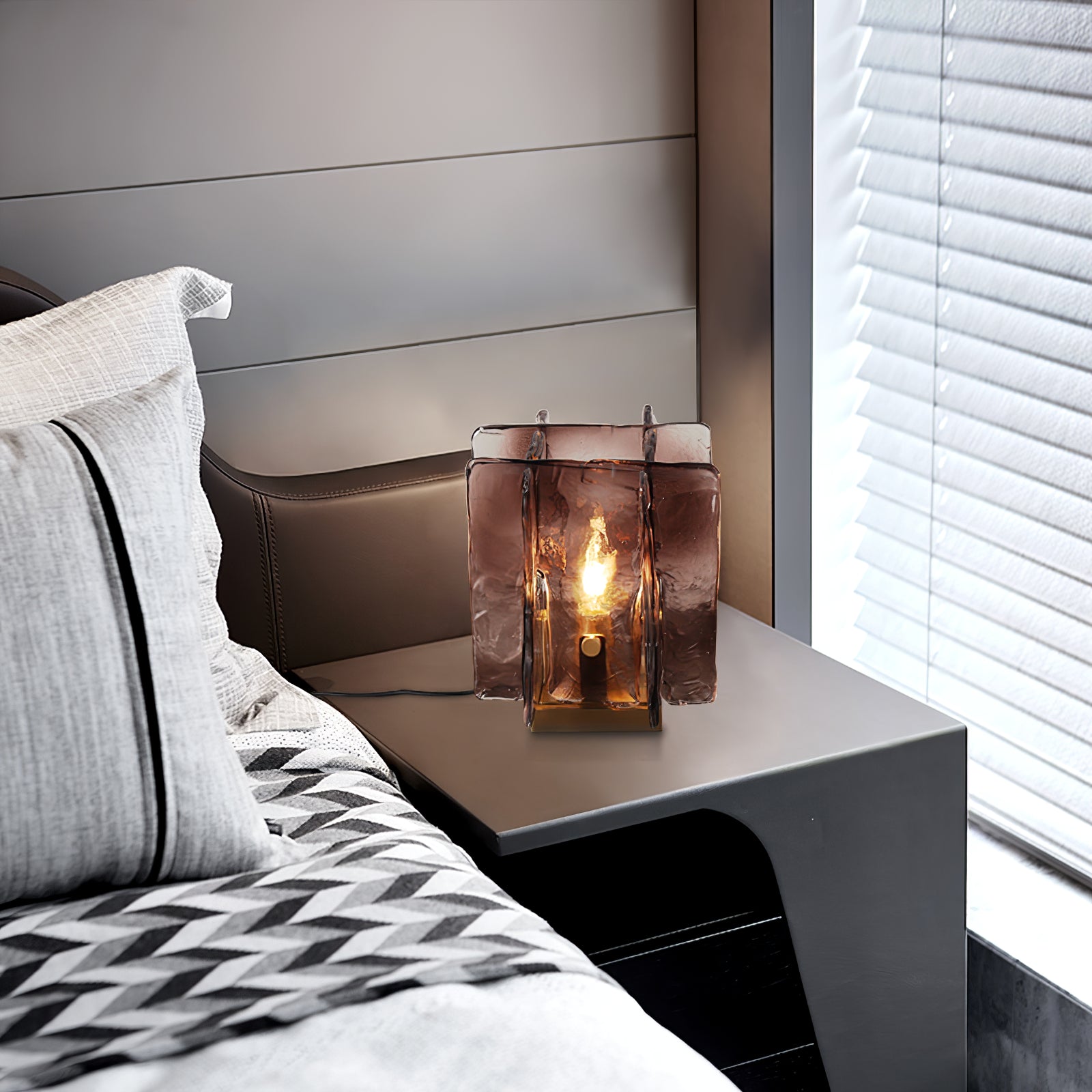 Avlaear Artisan Glass Desk Lamp-Neutral Decor