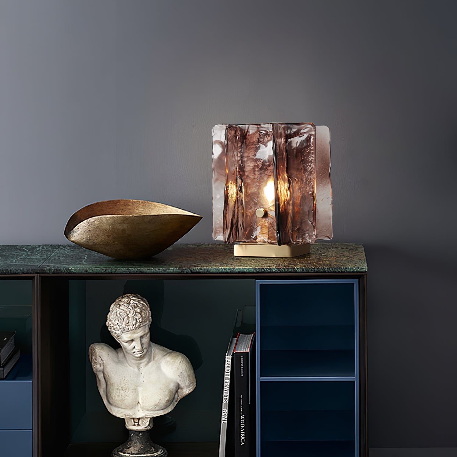 Avlaear Artisan Glass Desk Lamp-Neutral Decor