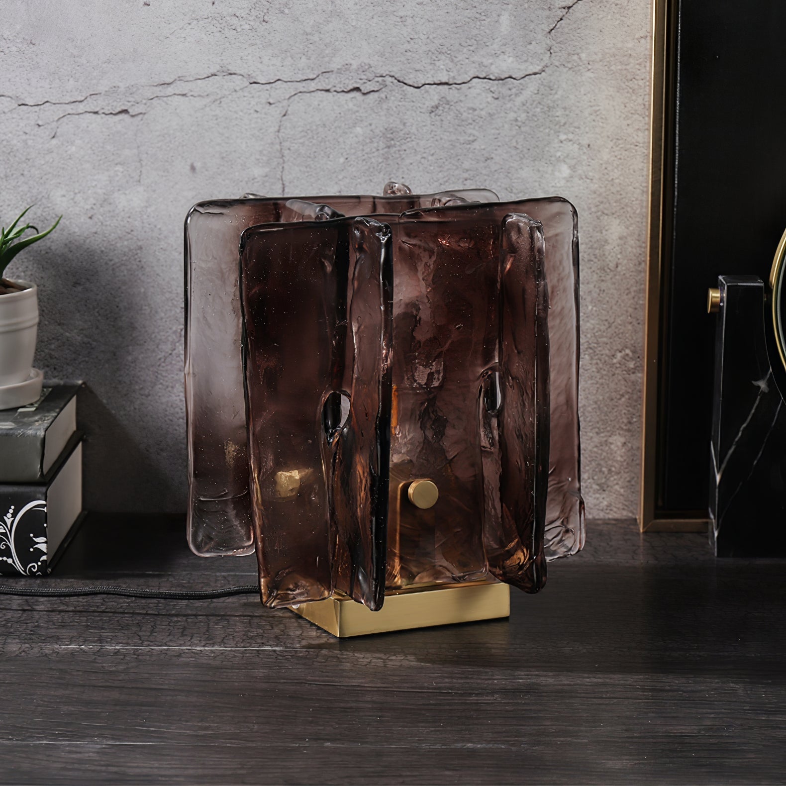 Avlaear Artisan Glass Desk Lamp-Neutral Decor