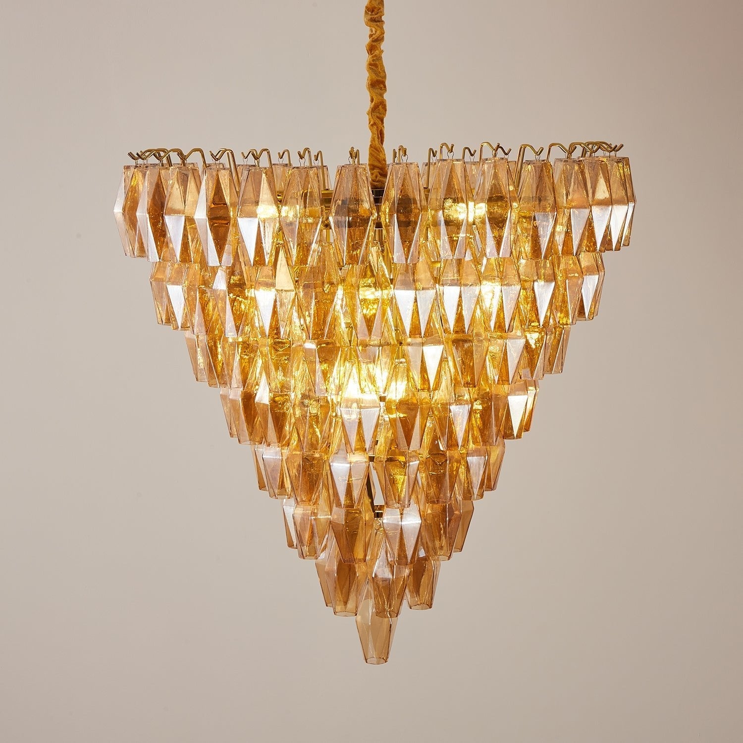 Aurora Chandelier Amber Empire Prism-Neutral Decor