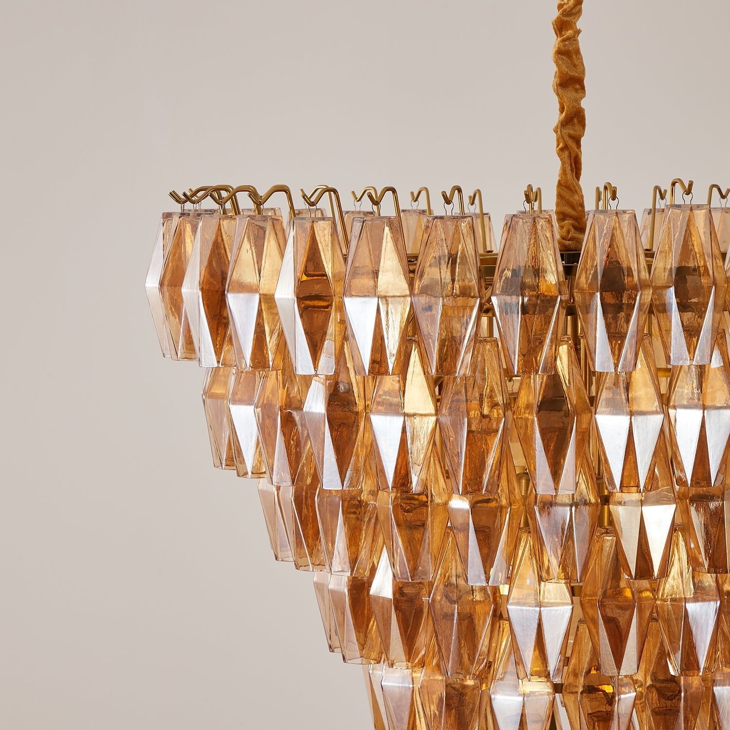 Aurora Chandelier Amber Empire Prism-Neutral Decor