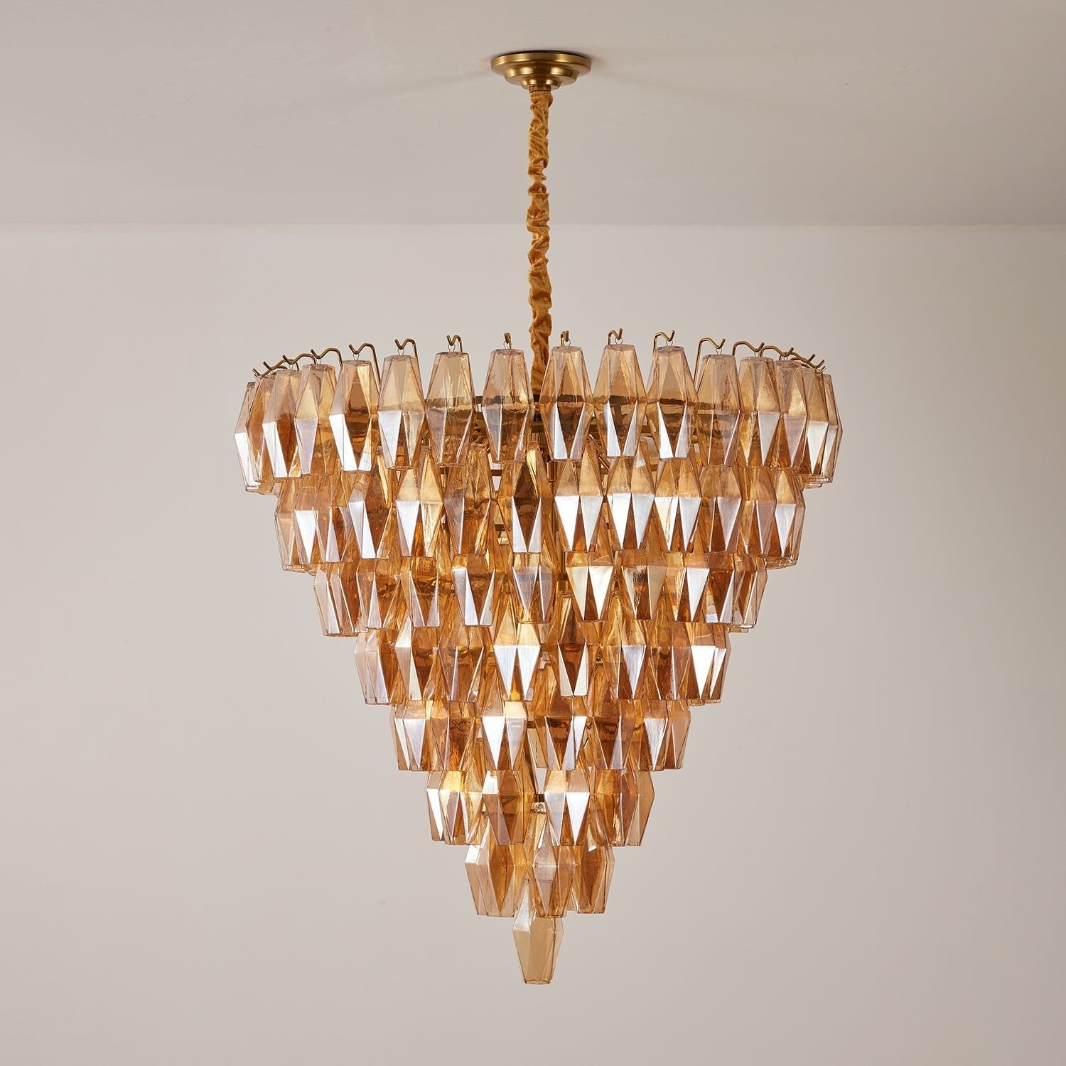 Aurora Chandelier Amber Empire Prism-Neutral Decor