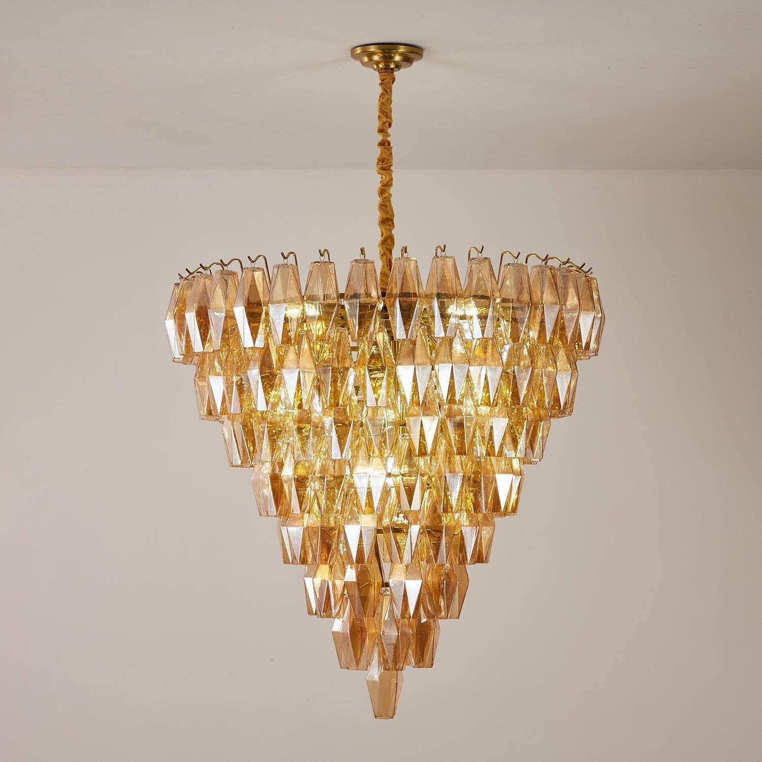 Aurora Chandelier Amber Empire Prism-Neutral Decor