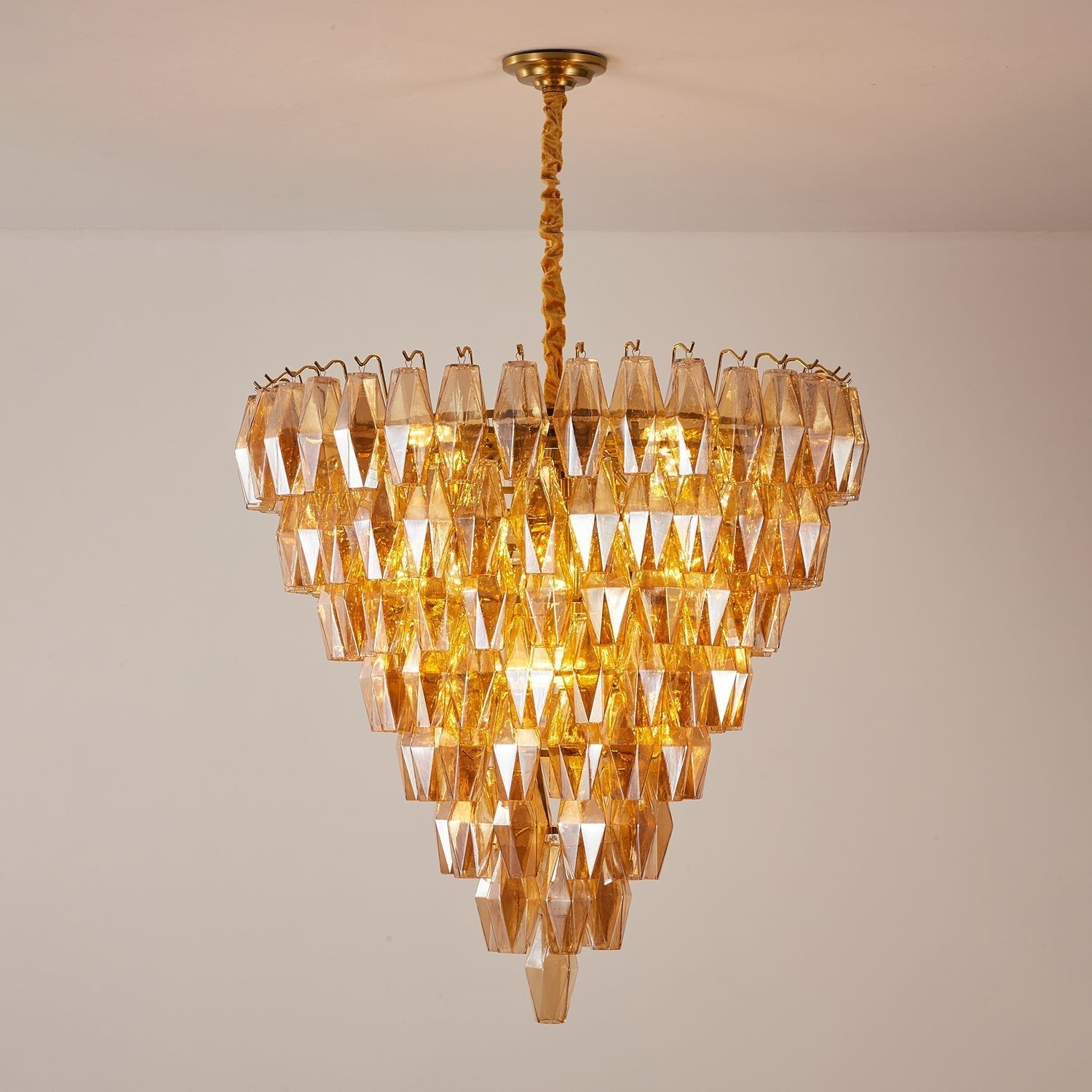 Aurora Chandelier Amber Empire Prism-Neutral Decor