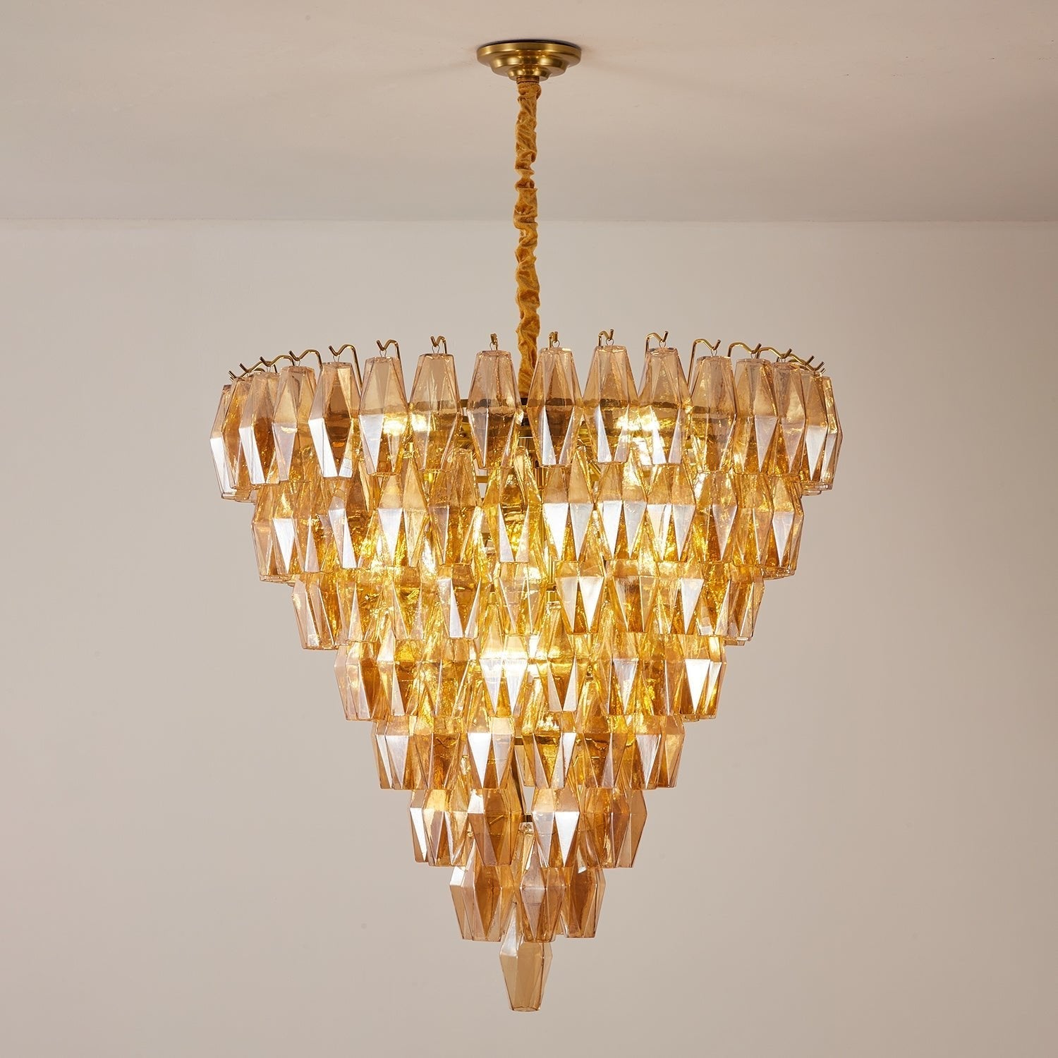 Aurora Chandelier Amber Empire Prism-Neutral Decor