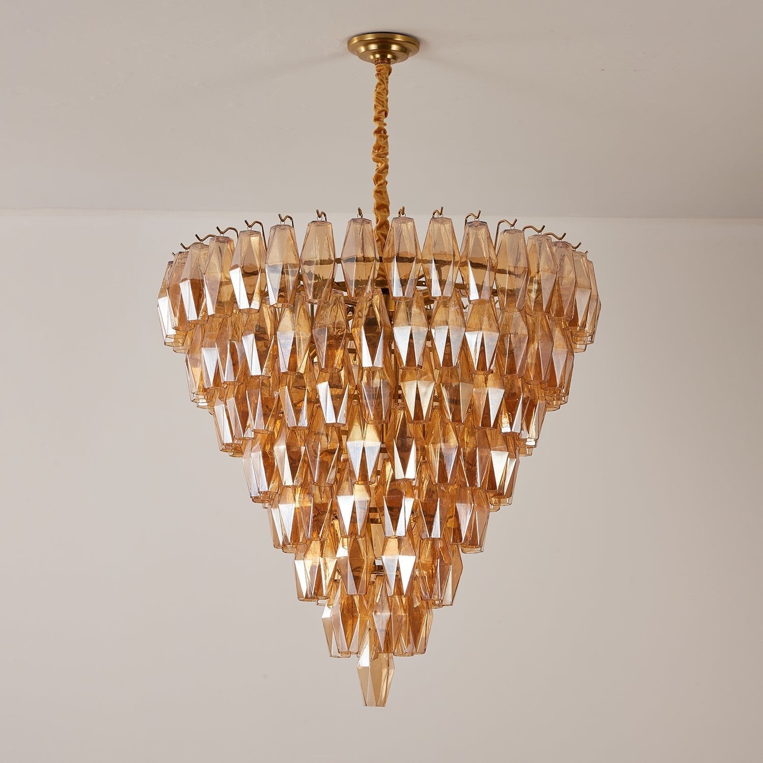 Aurora Chandelier Amber Empire Prism-Neutral Decor