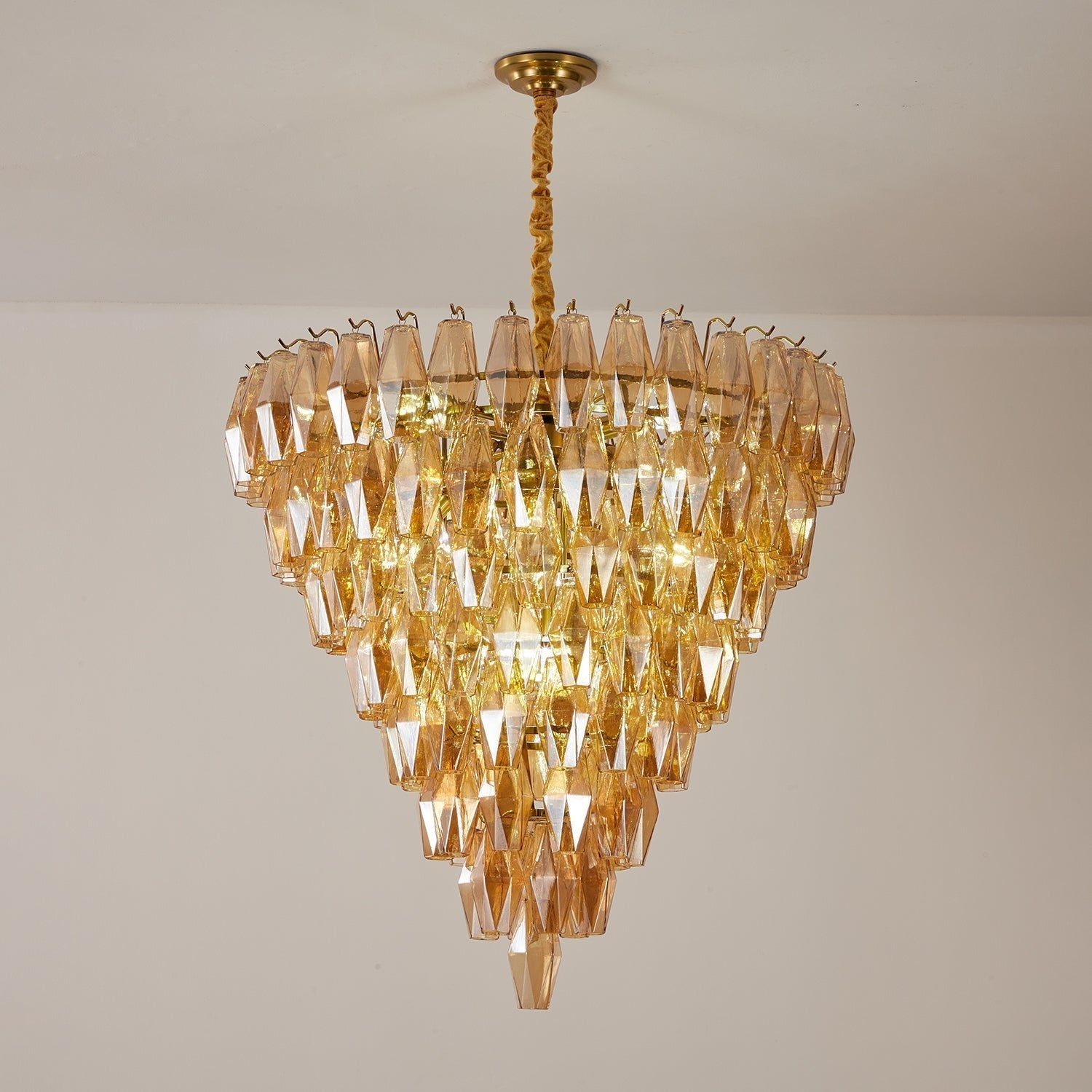 Aurora Chandelier Amber Empire Prism-Neutral Decor