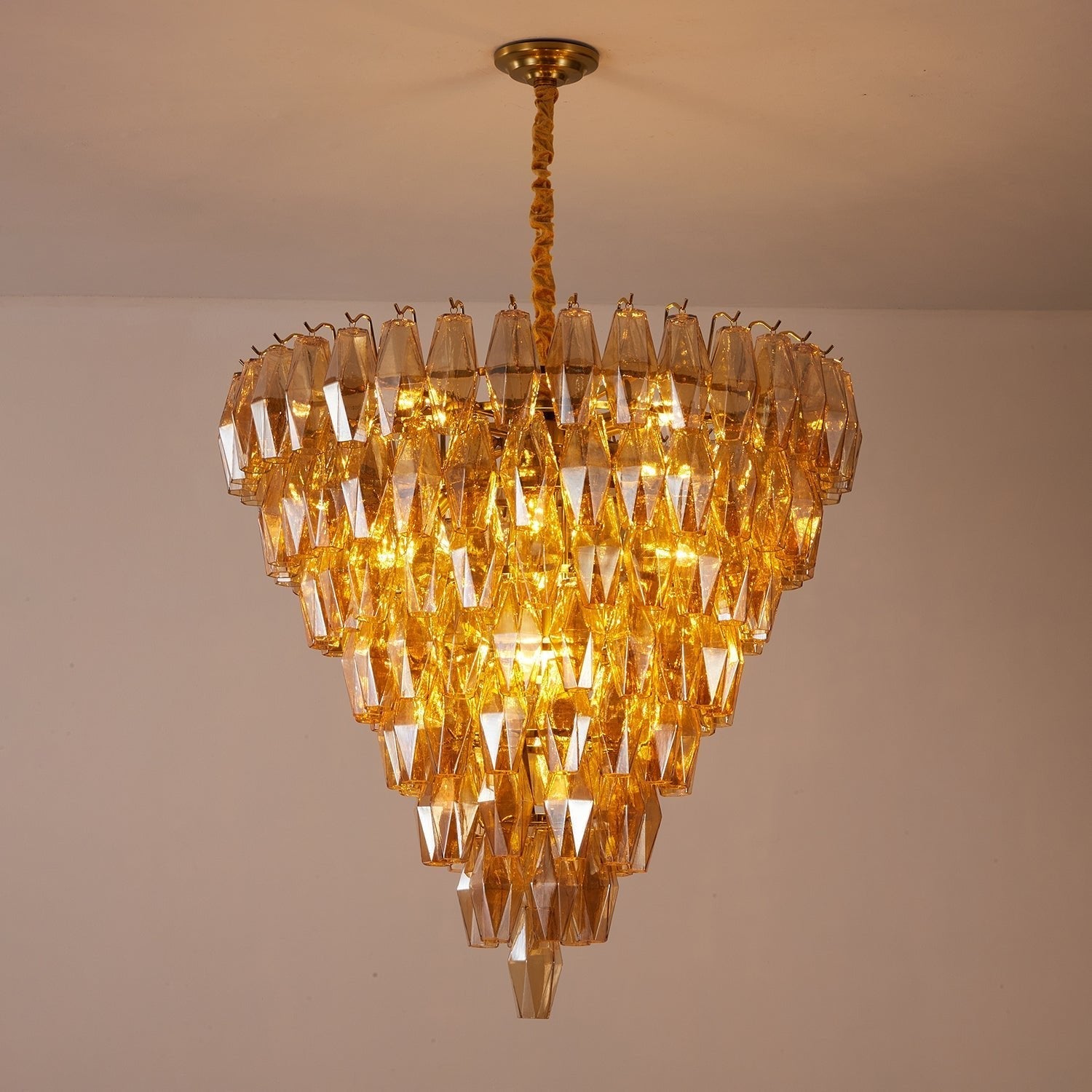 Aurora Chandelier Amber Empire Prism-Neutral Decor
