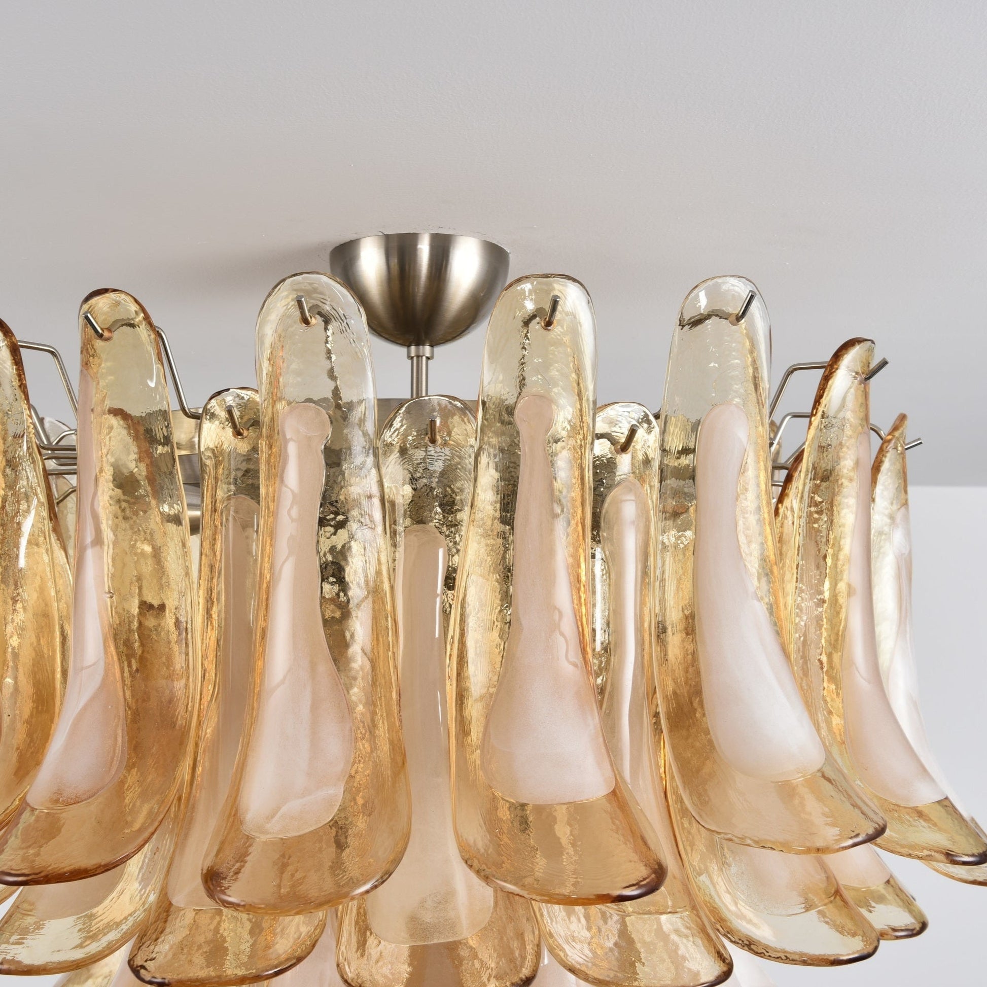Aurora Ceiling Lamp Amber Petal Glass Layered Vintage-Neutral Decor
