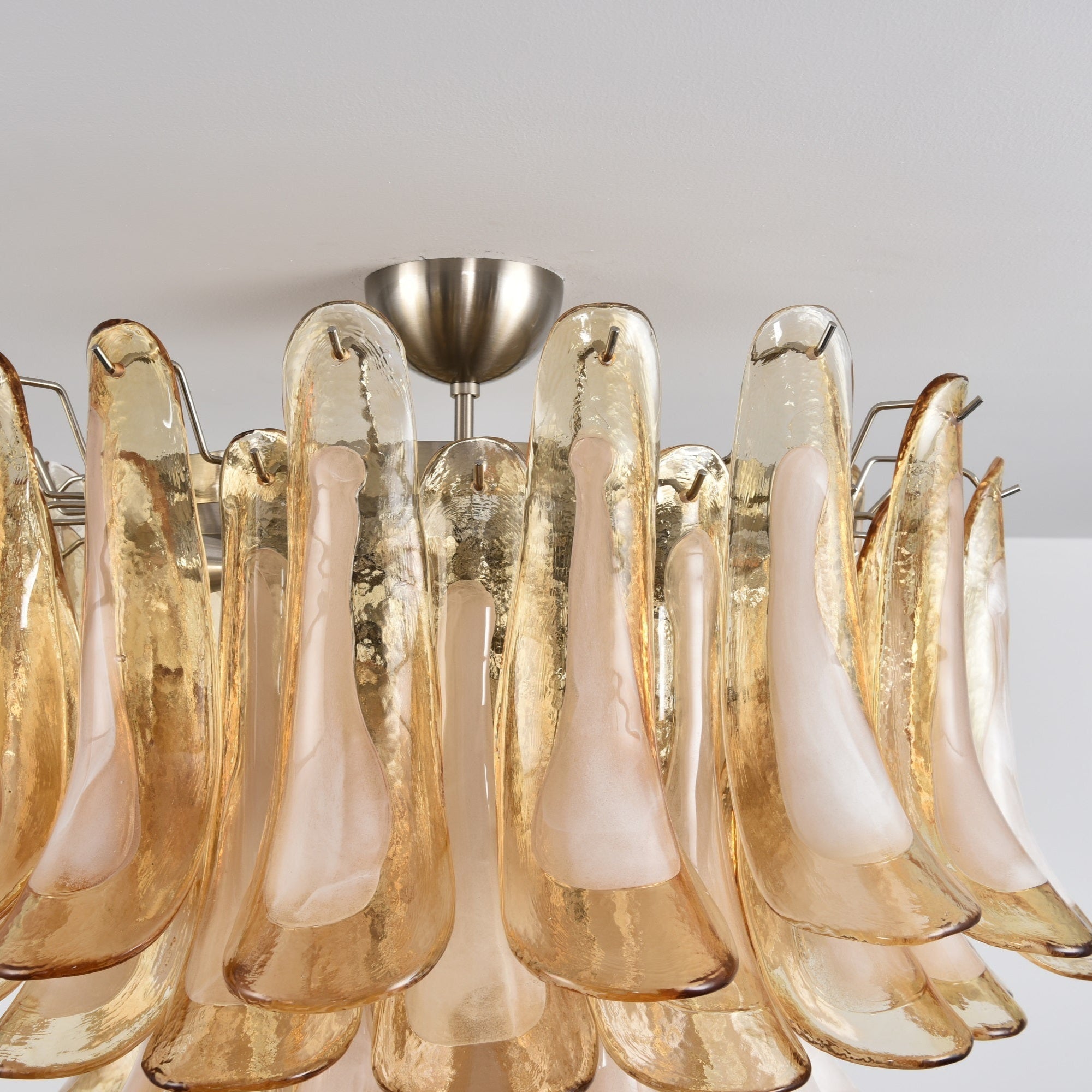 Aurora Ceiling Lamp Amber Petal Glass Layered Vintage-Neutral Decor
