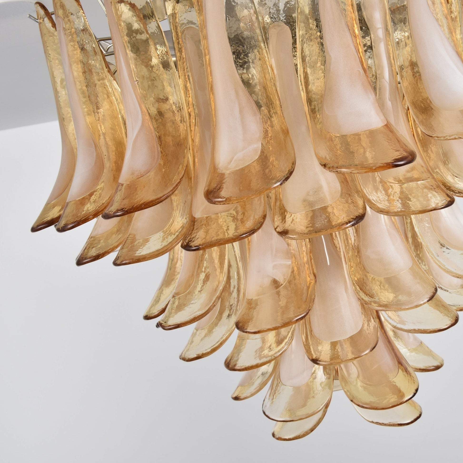 Aurora Ceiling Lamp Amber Petal Glass Layered Vintage-Neutral Decor