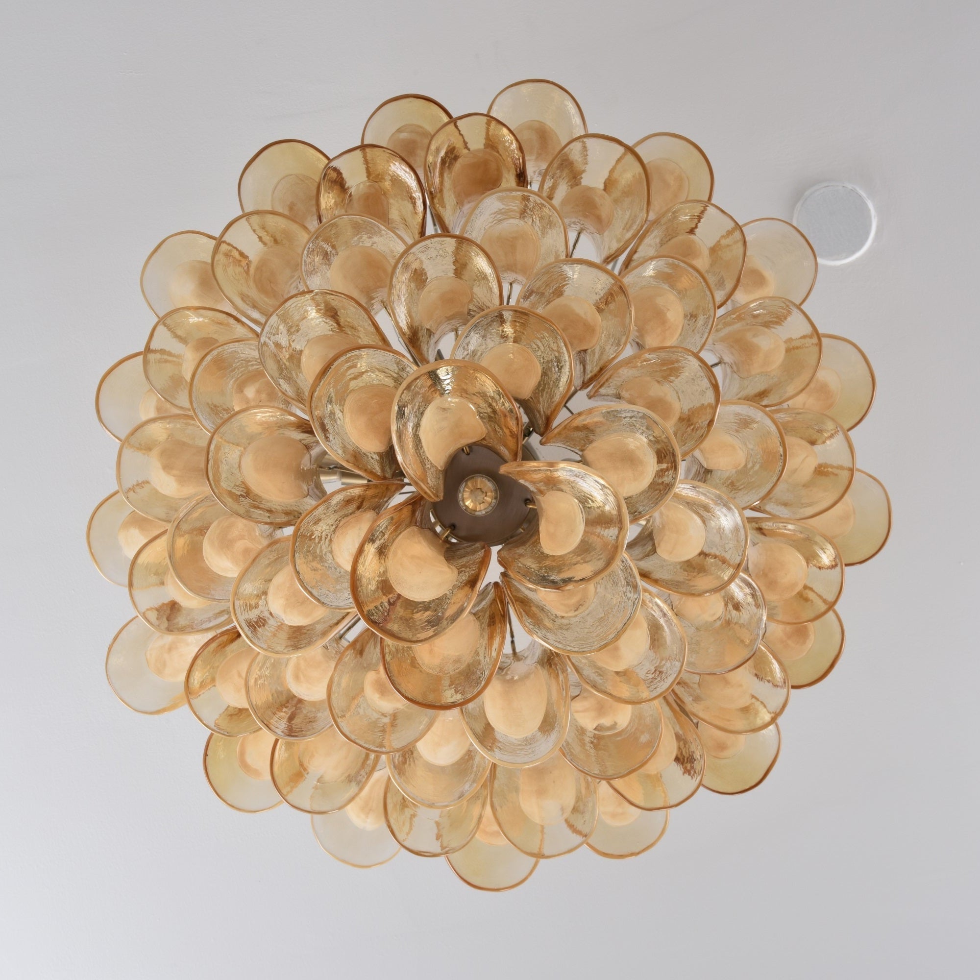 Aurora Ceiling Lamp Amber Petal Glass Layered Vintage-Neutral Decor