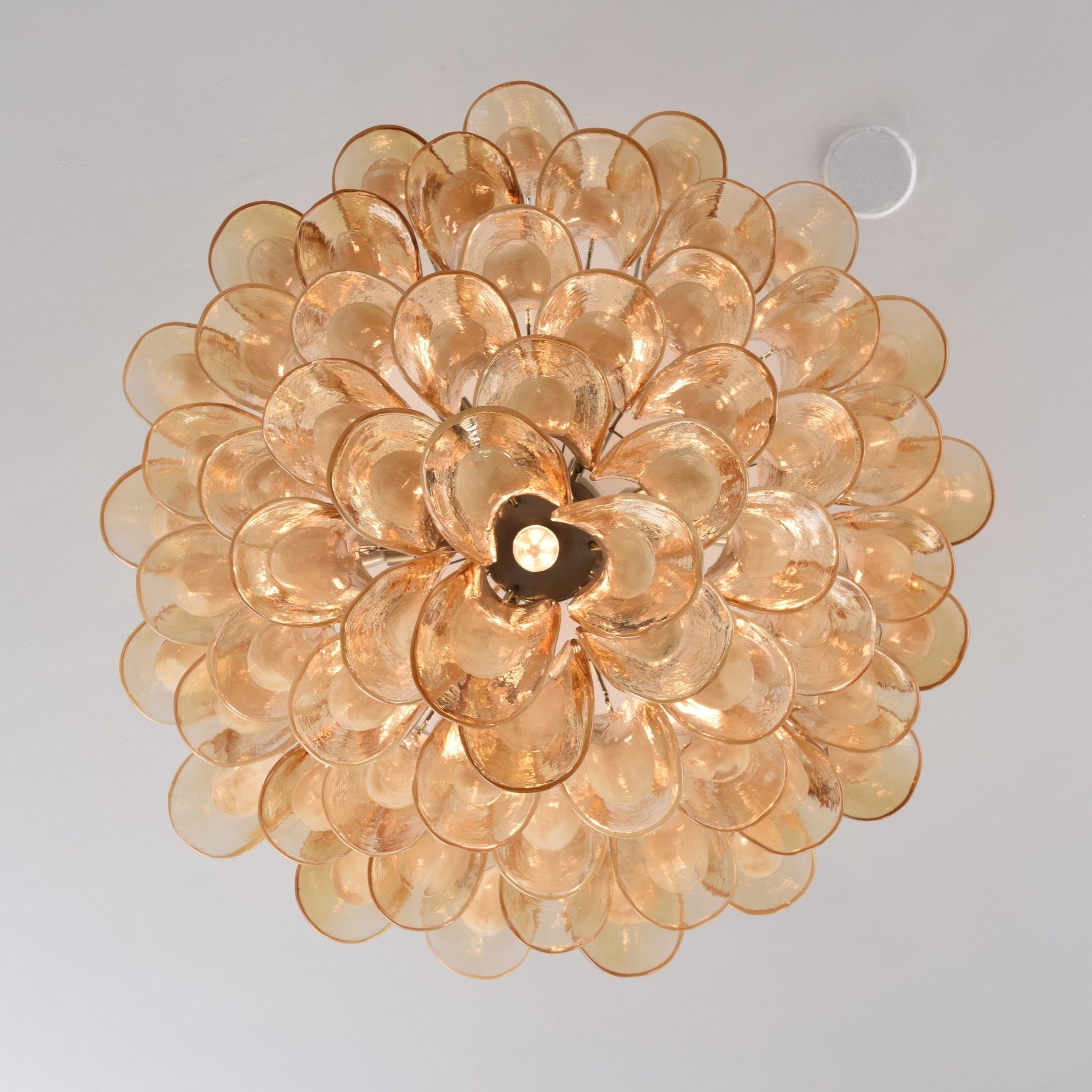 Aurora Ceiling Lamp Amber Petal Glass Layered Vintage-Neutral Decor
