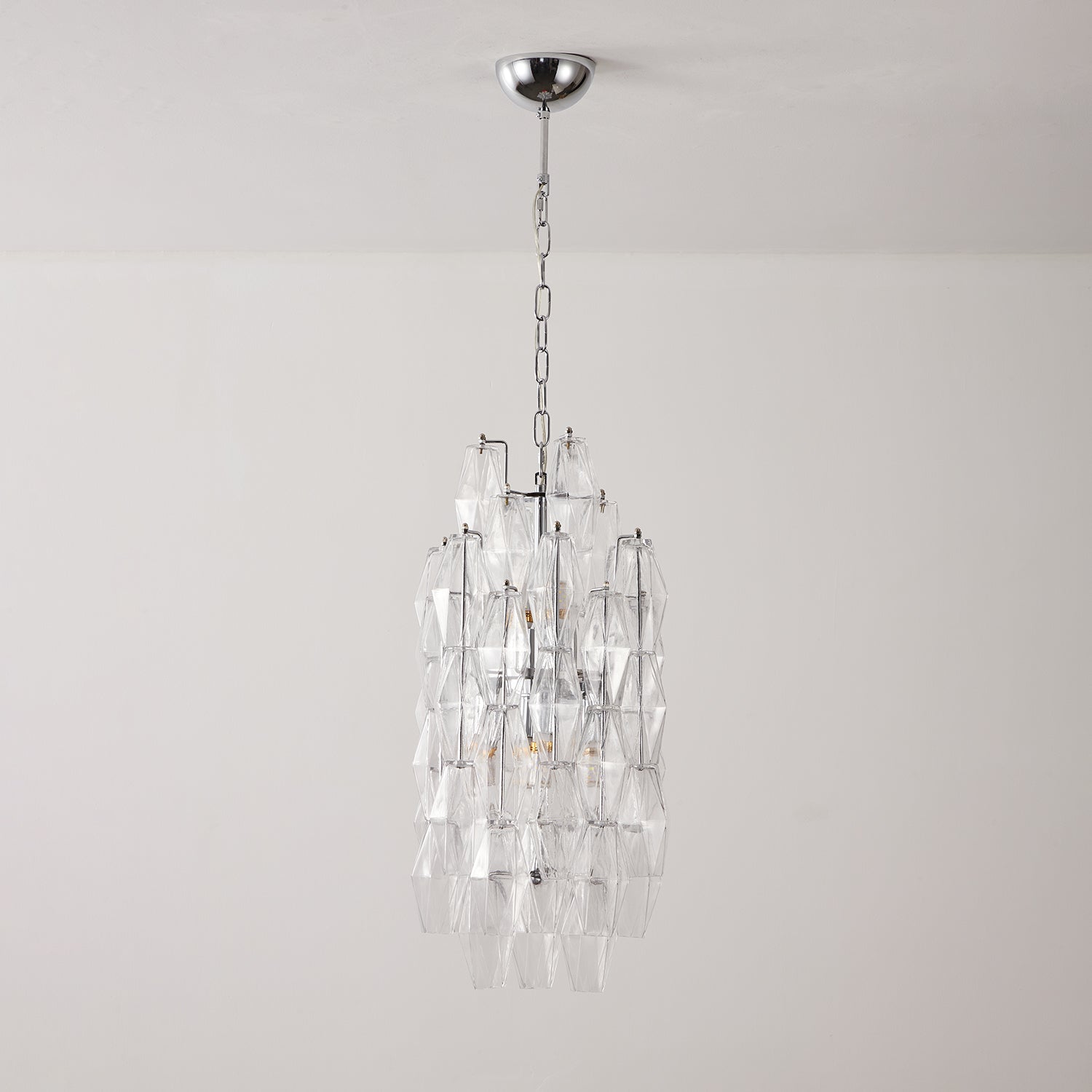 Aurora Chandelier Amber Prism Long Cascading Glass Vintage-Neutral Decor
