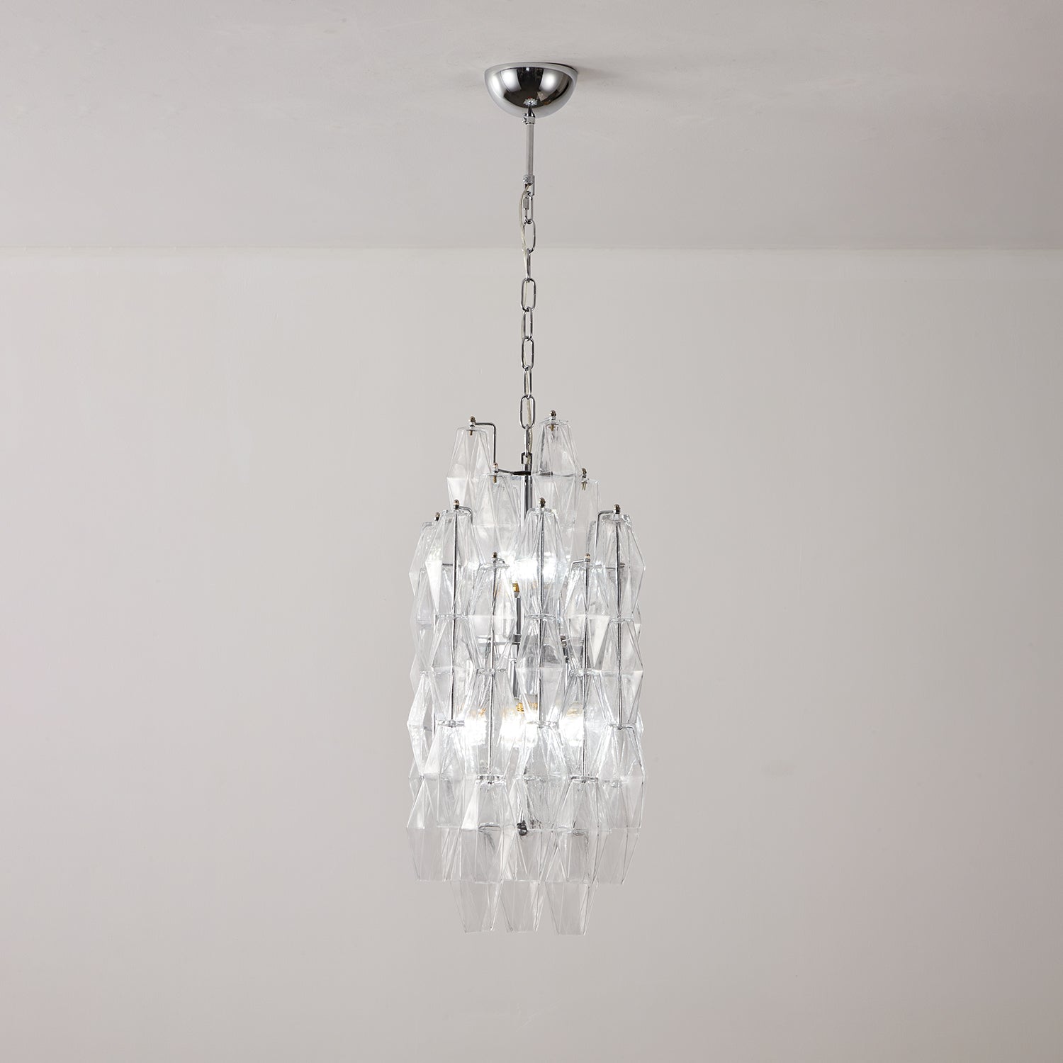 Aurora Chandelier Amber Prism Long Cascading Glass Vintage-Neutral Decor