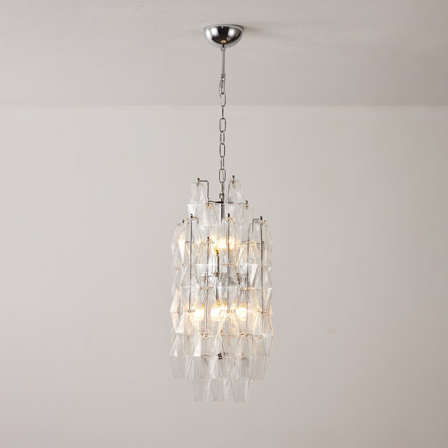 Aurora Chandelier Amber Prism Long Cascading Glass Vintage-Neutral Decor