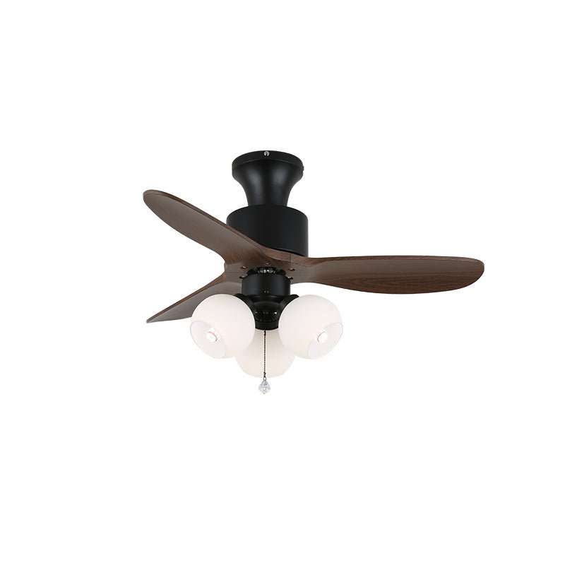 Gyr Vintage Glass Wood Ceiling Fan Light-Neutral Decor