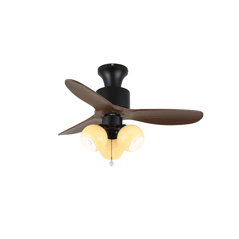 Gyr Vintage Glass Wood Ceiling Fan Light-Neutral Decor