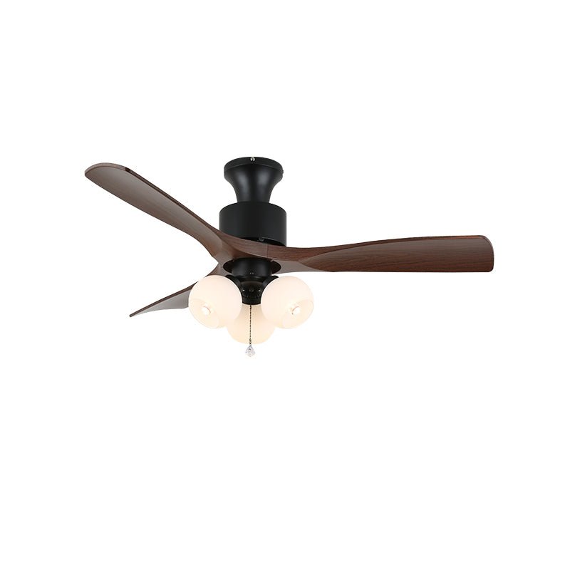 Gyr Vintage Glass Wood Ceiling Fan Light-Neutral Decor