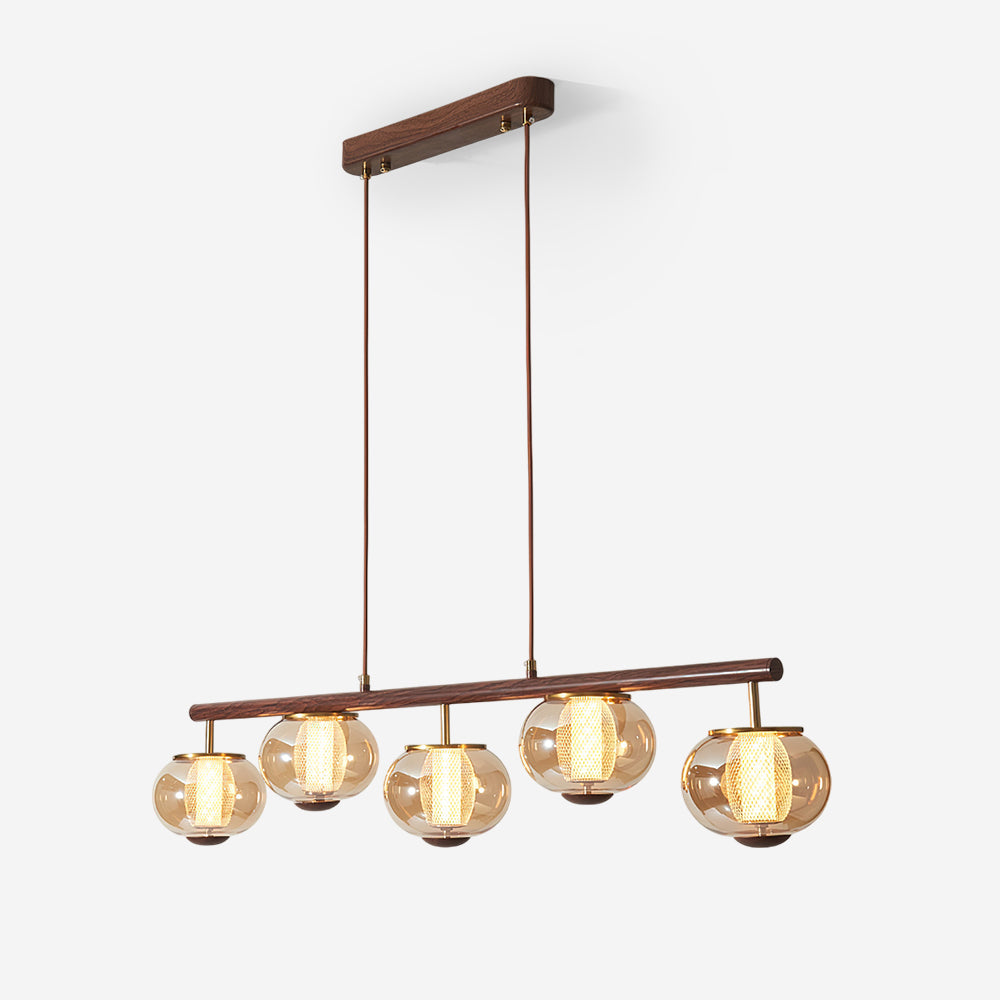 Alviora Pendant Lamp Wood Glass Linear Japandi-Neutral Decor