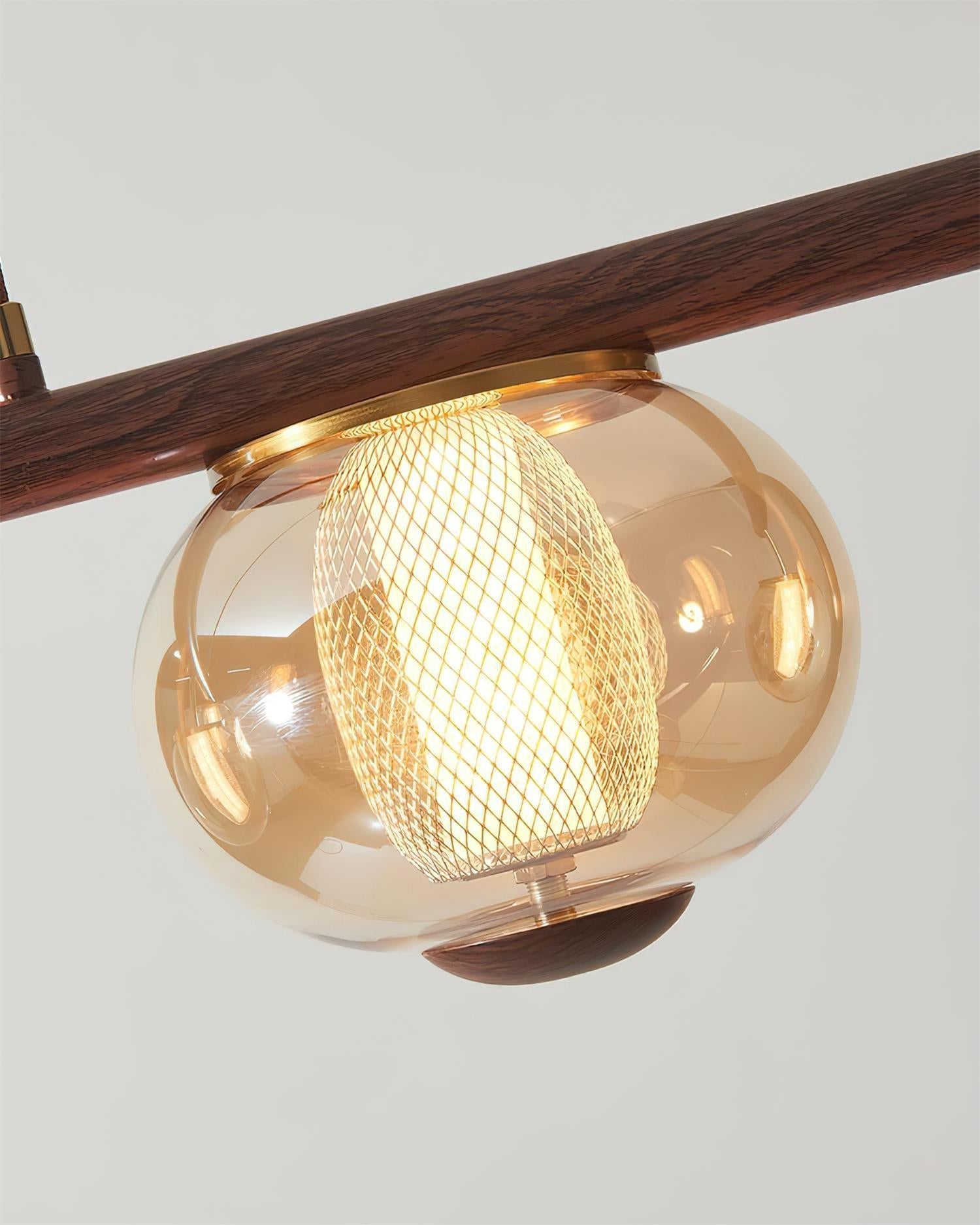 Alviora Pendant Lamp Wood Glass Linear Japandi-Neutral Decor
