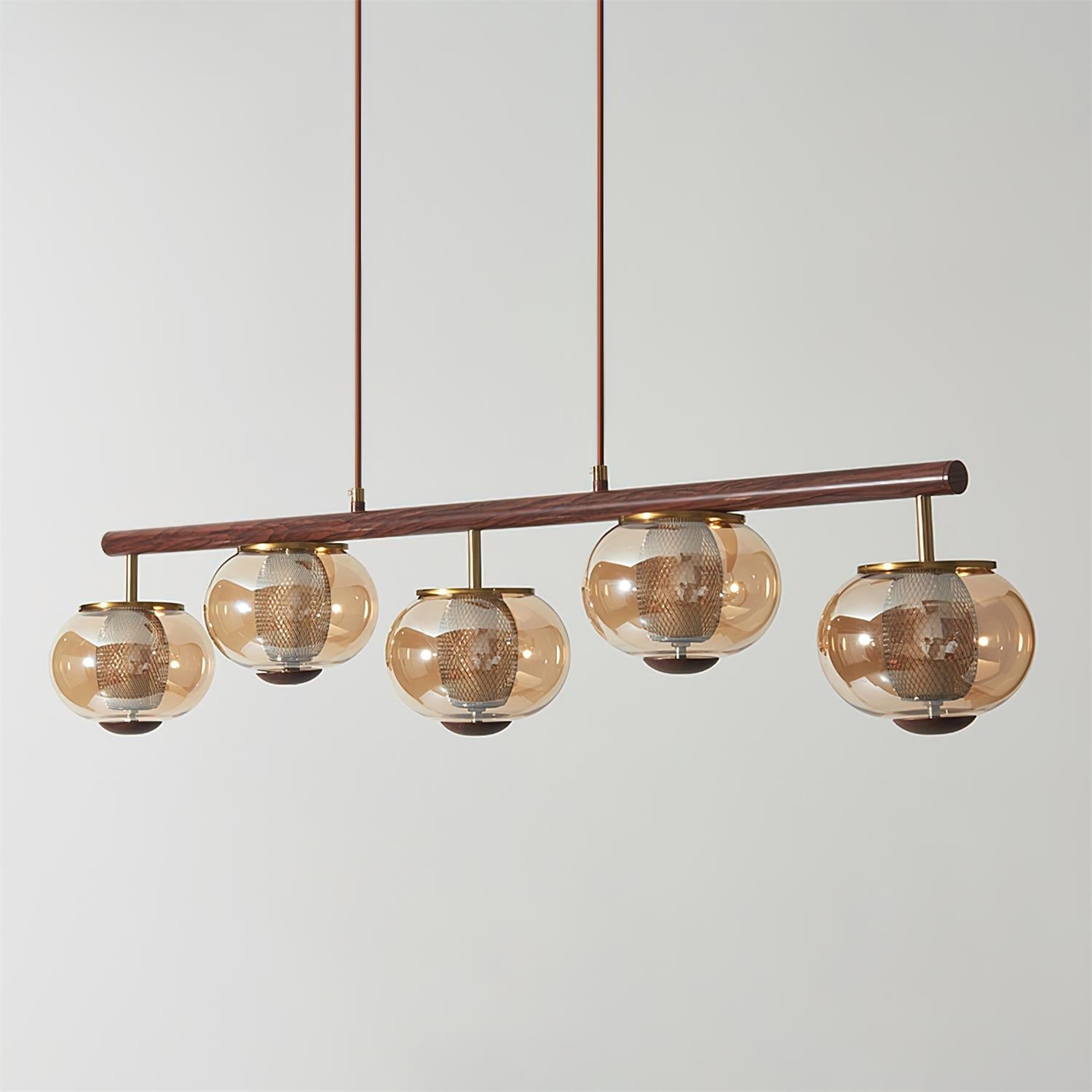 Alviora Pendant Lamp Wood Glass Linear Japandi-Neutral Decor