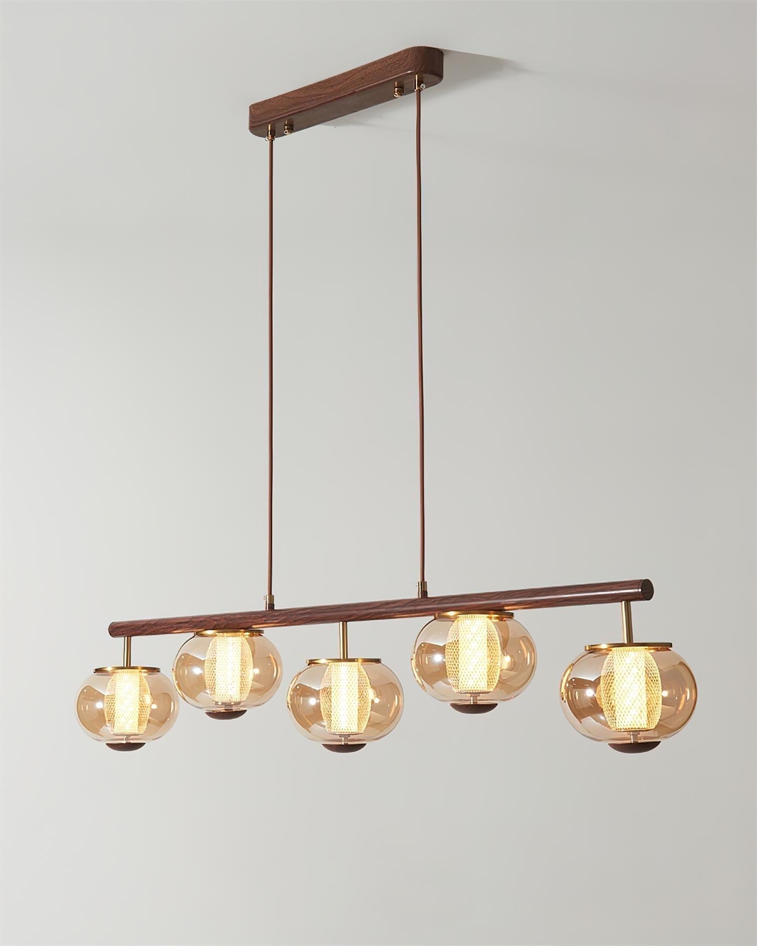 Alviora Pendant Lamp Wood Glass Linear Japandi-Neutral Decor