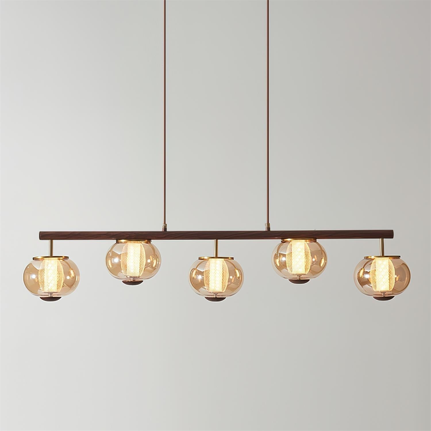 Alviora Pendant Lamp Wood Glass Linear Japandi-Neutral Decor