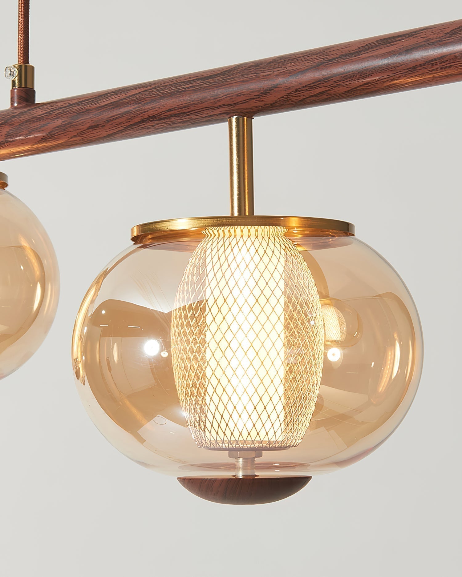 Alviora Pendant Lamp Wood Glass Linear Japandi-Neutral Decor