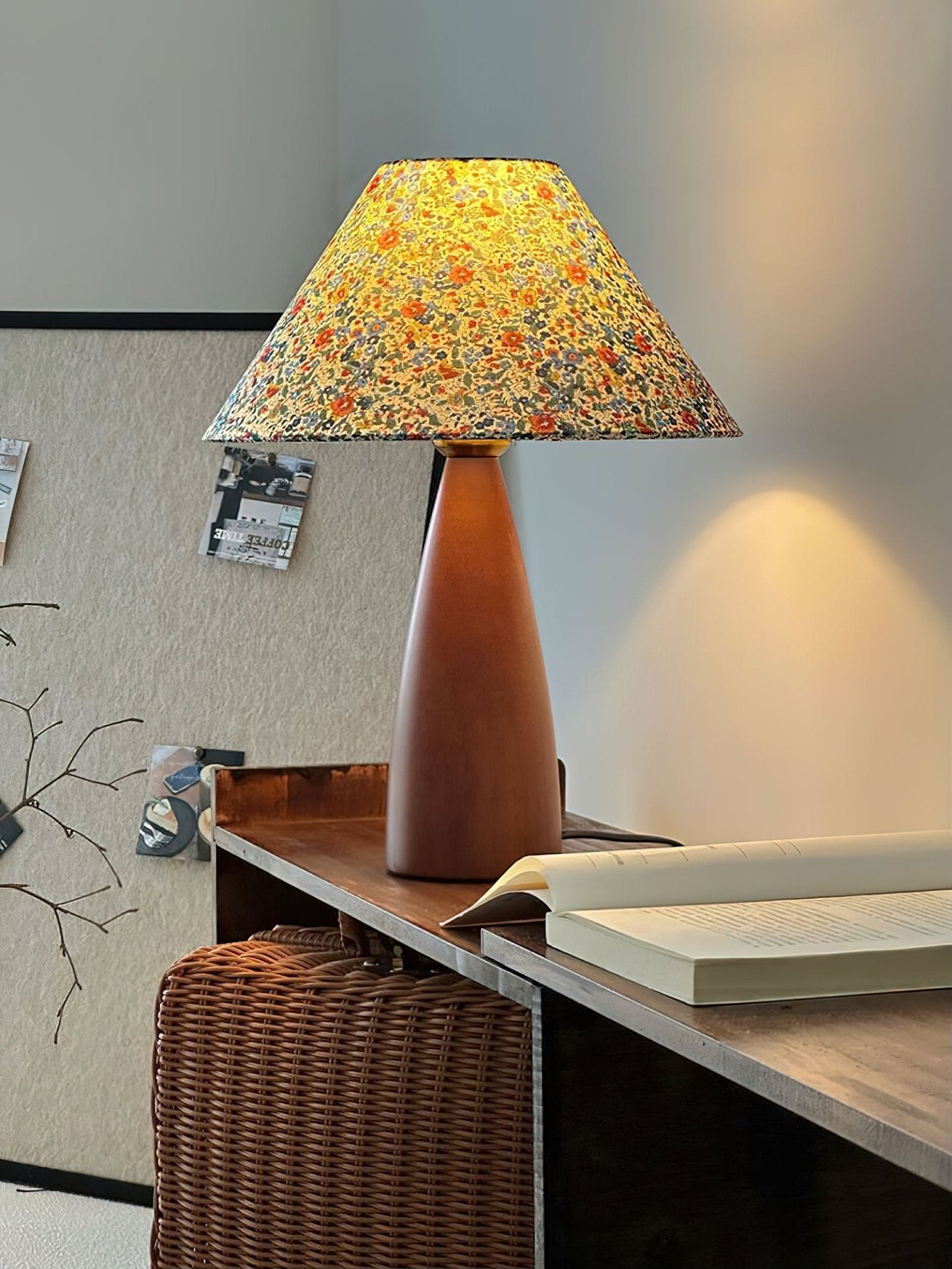 Ber Vintage Wood Table Lamp-Neutral Decor