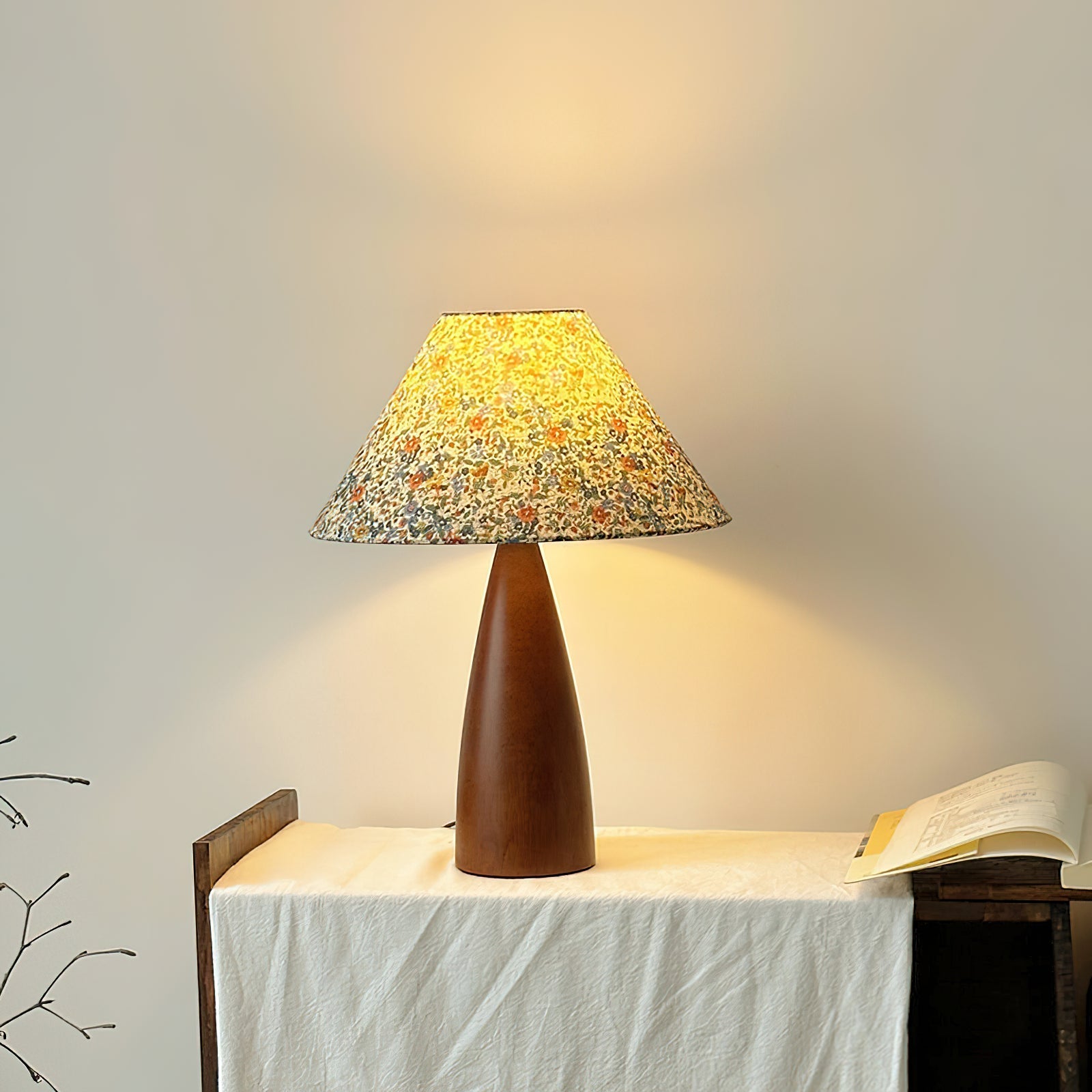 Ber Vintage Wood Table Lamp-Neutral Decor