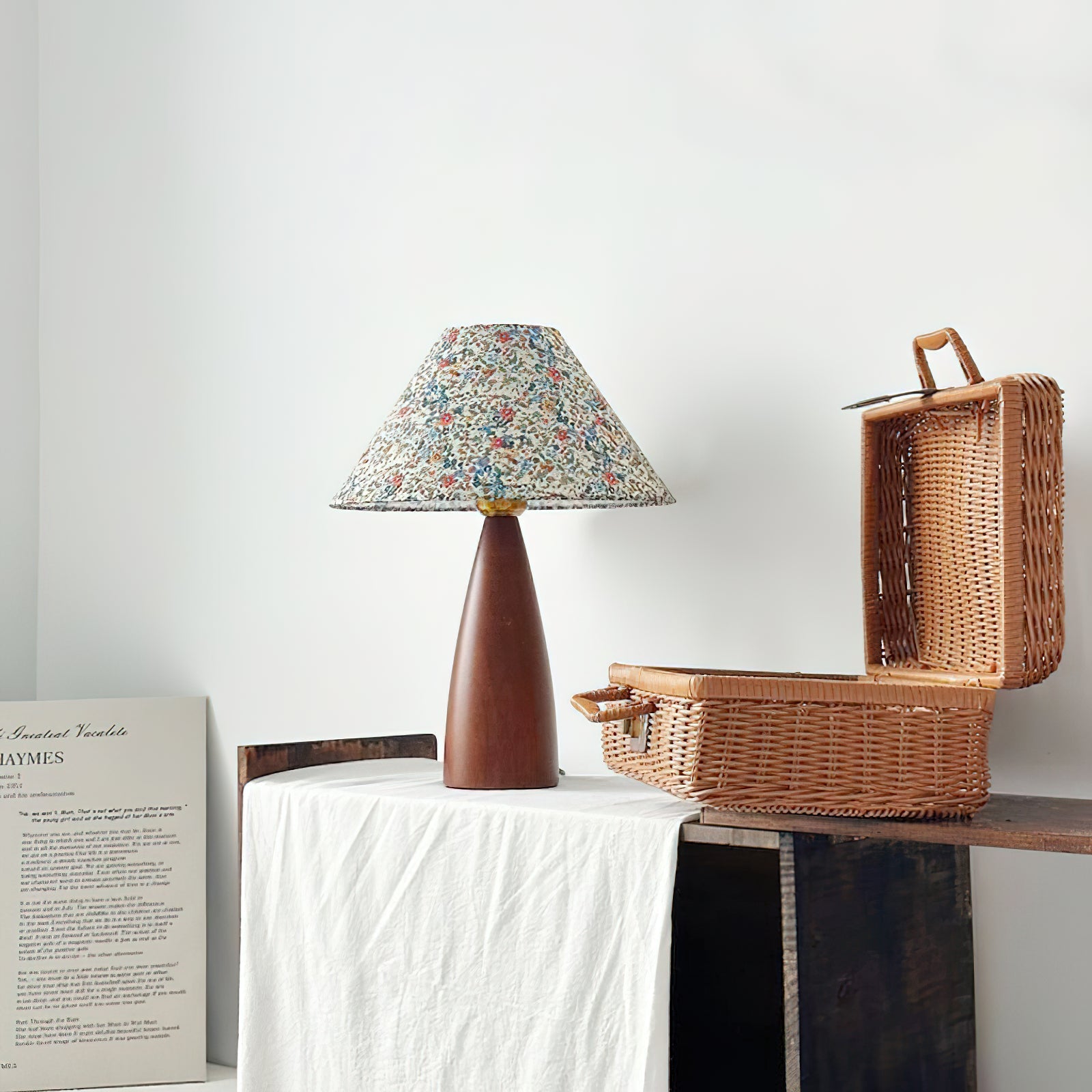Ber Vintage Wood Table Lamp-Neutral Decor