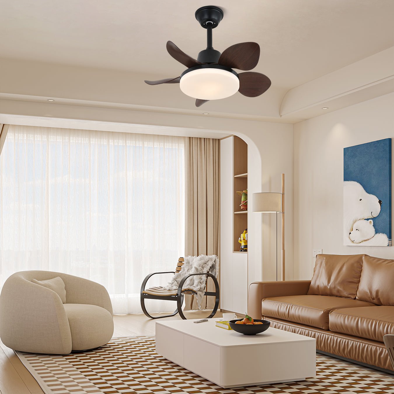 Veyra Modern Wood Ceiling Fan Light-Neutral Decor
